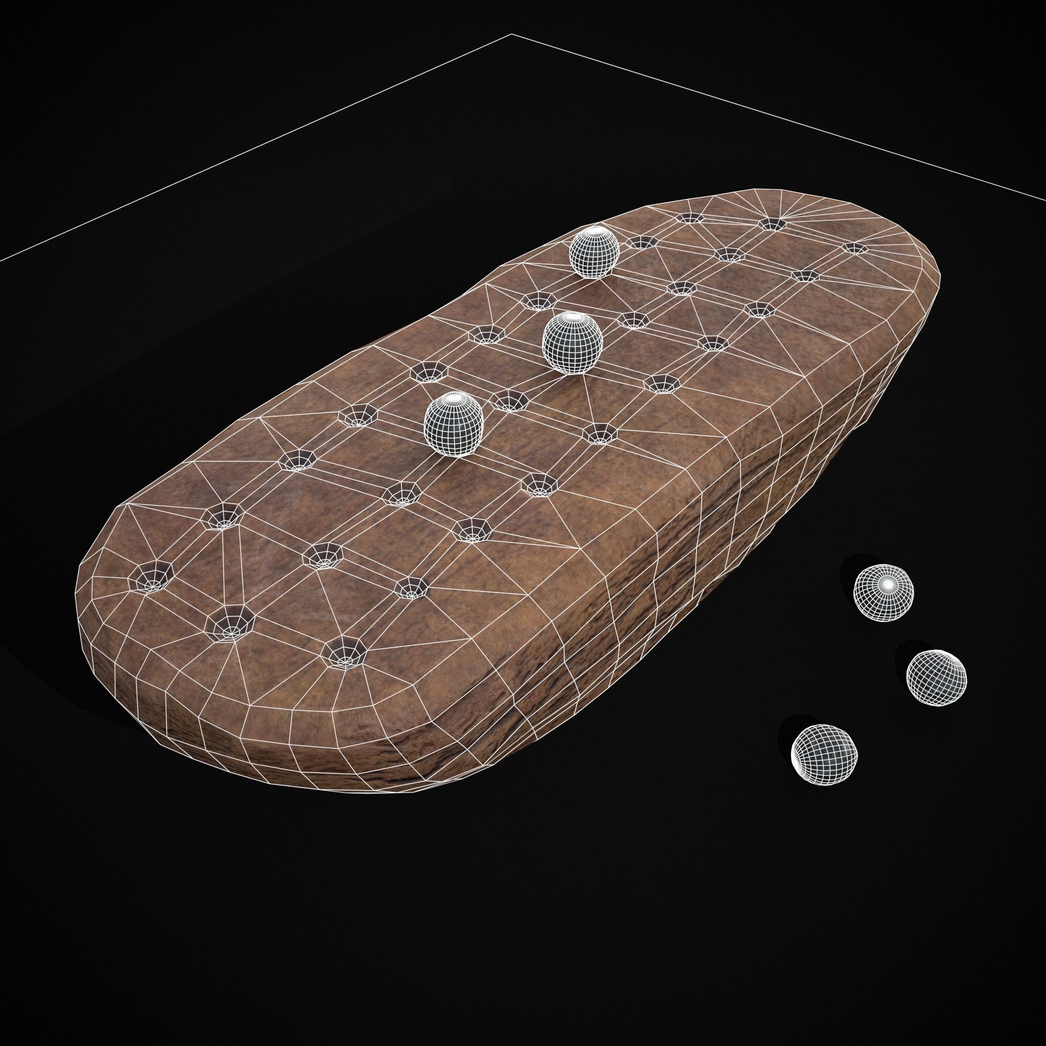 Ancient Stone Game Low-poly 3D model_28