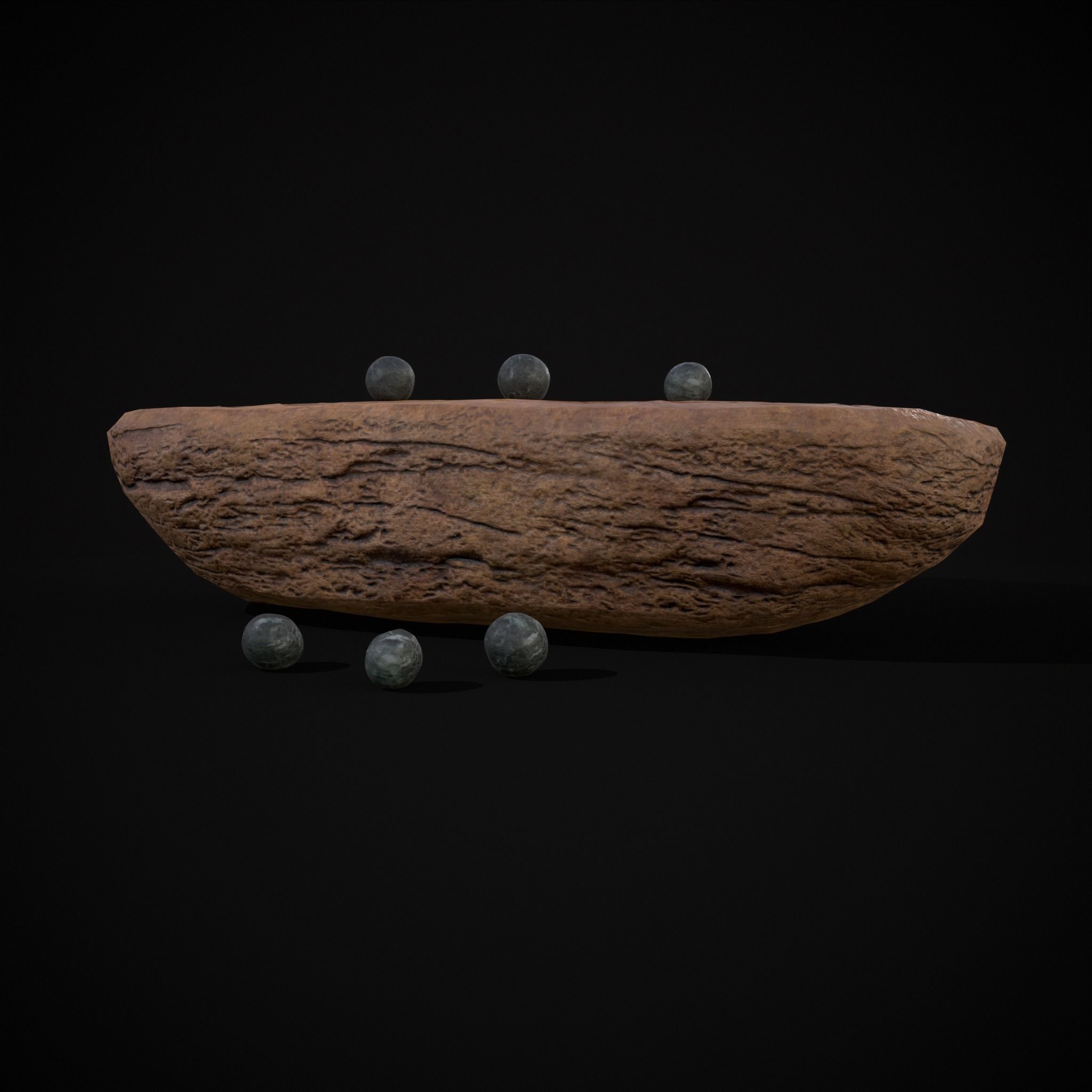 Ancient Stone Game Low-poly 3D model_23