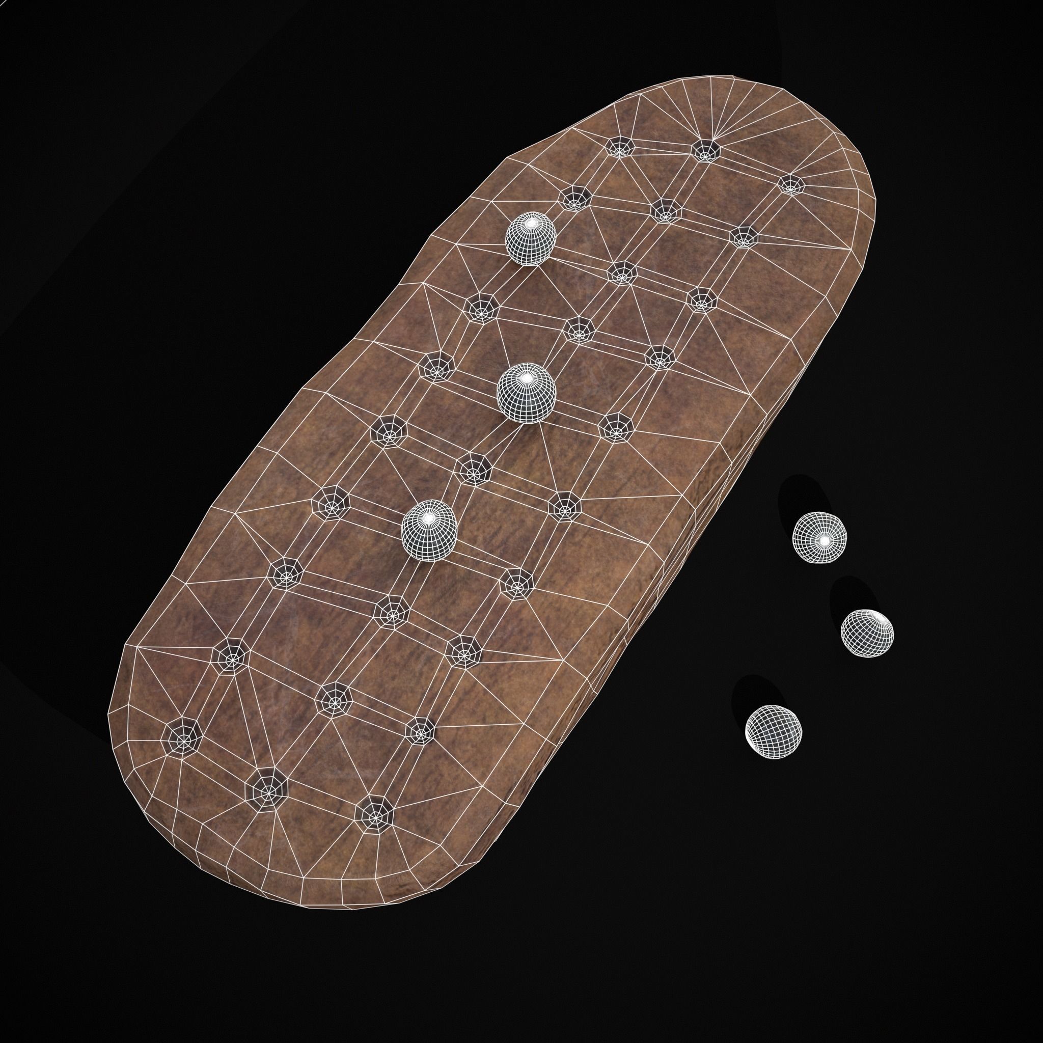Ancient Stone Game Low-poly 3D model_4