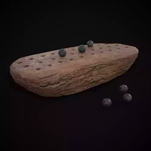Ancient Stone Game Low-poly 3D model