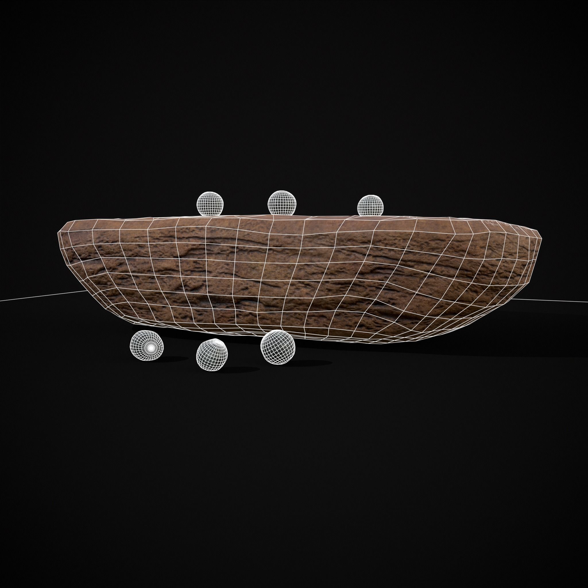 Ancient Stone Game Low-poly 3D model_24