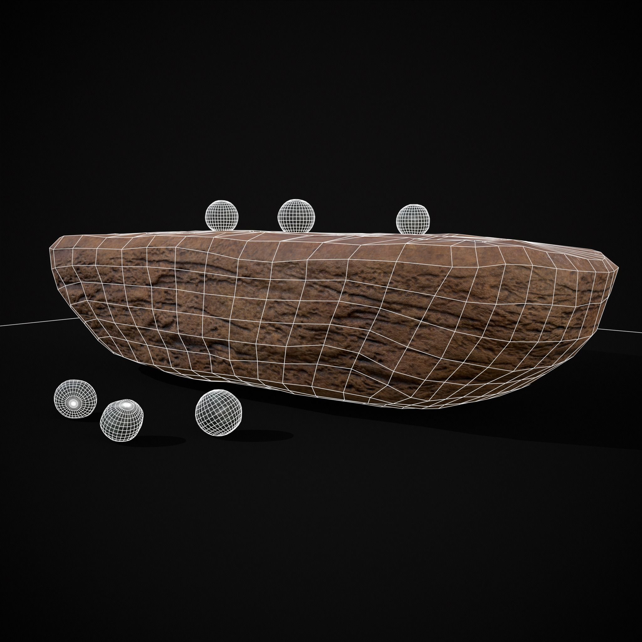 Ancient Stone Game Low-poly 3D model_18