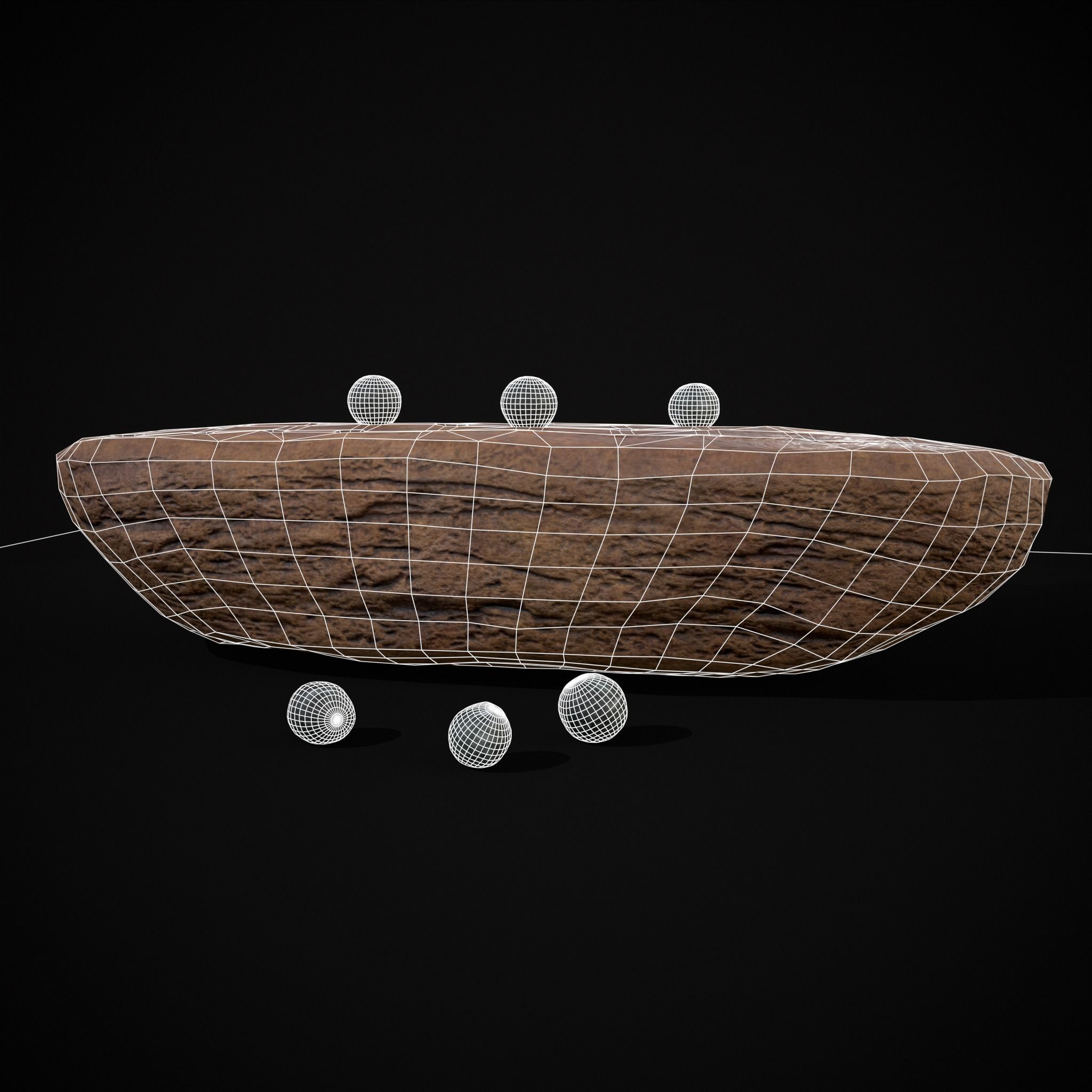 Ancient Stone Game Low-poly 3D model_8