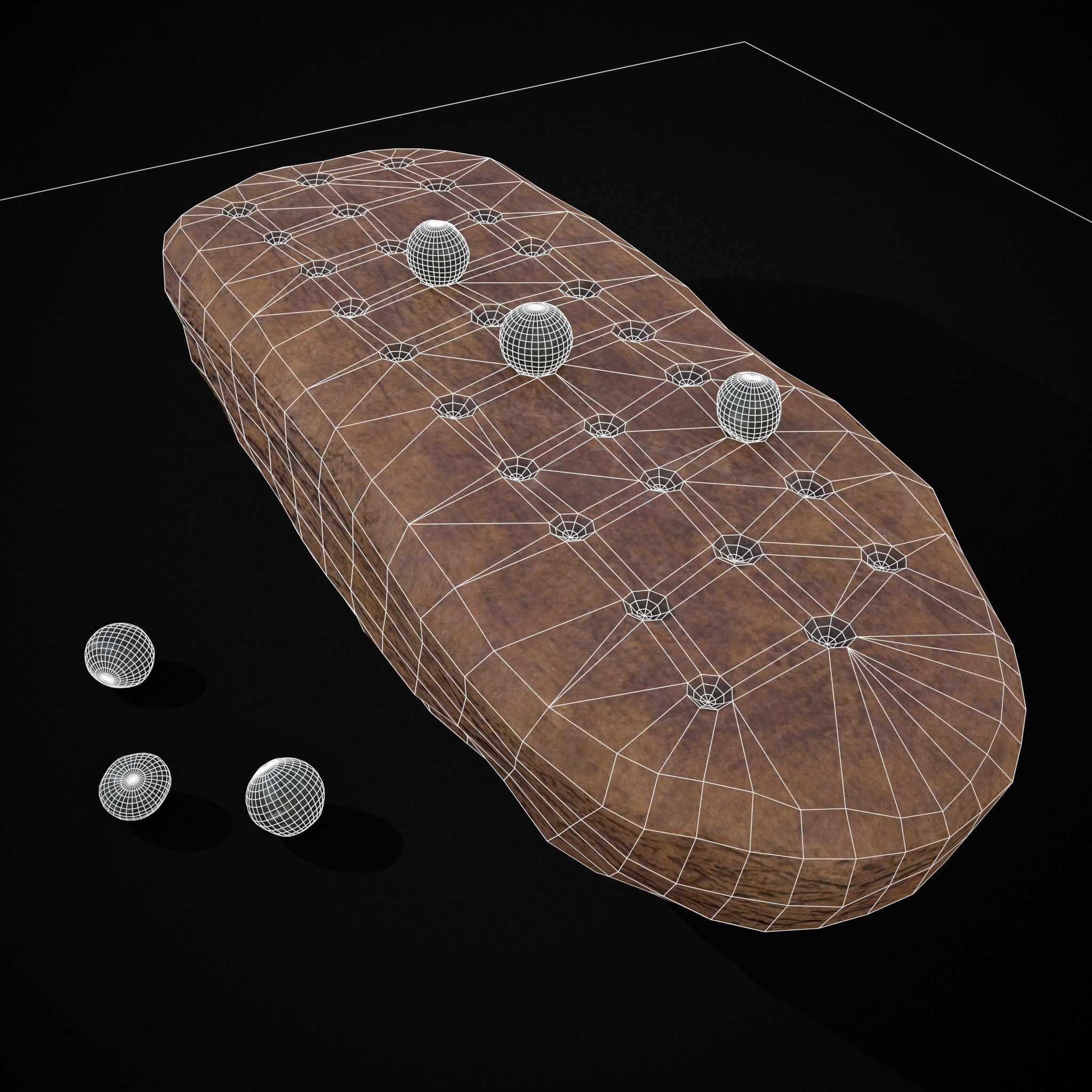 Ancient Stone Game Low-poly 3D model_12