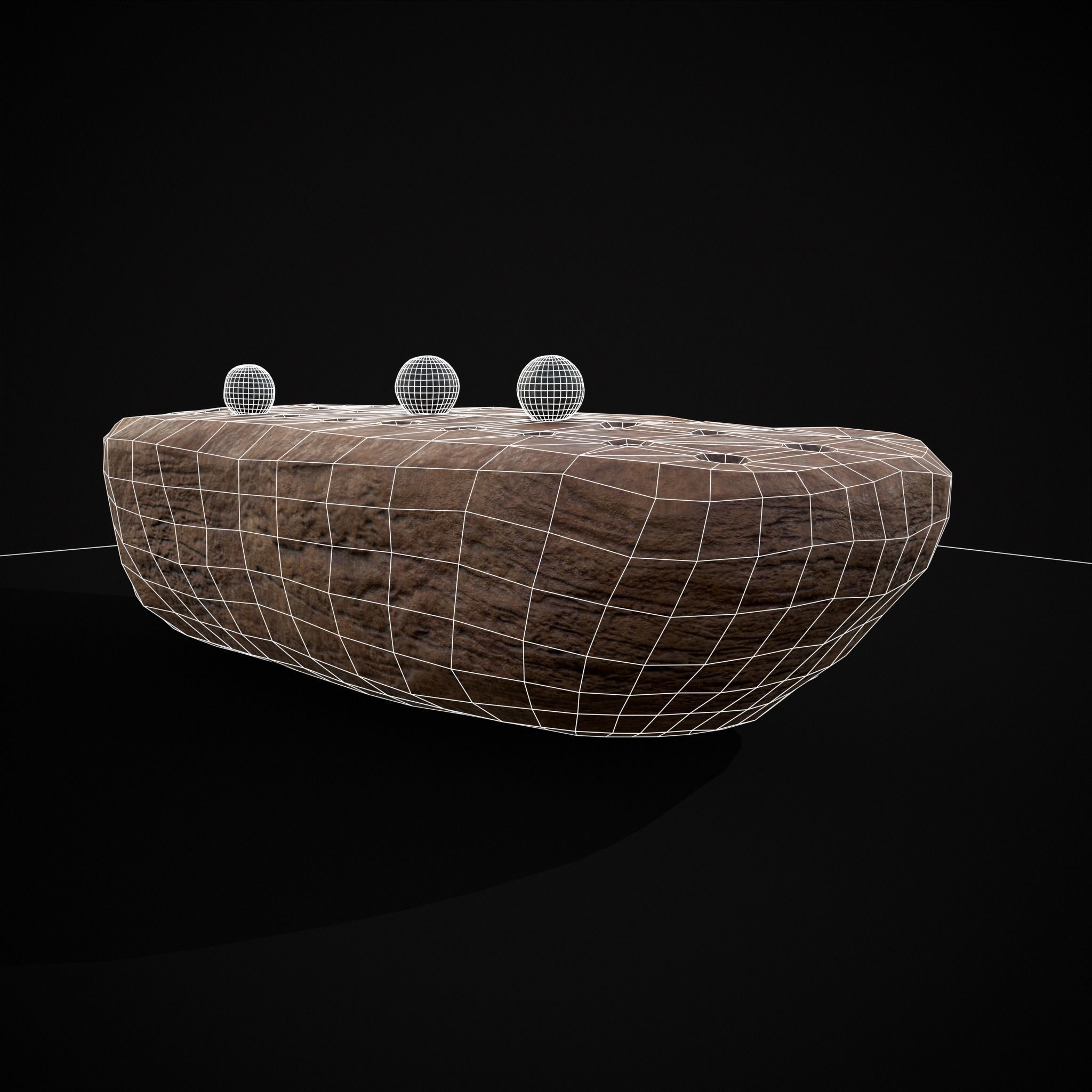 Ancient Stone Game Low-poly 3D model_26