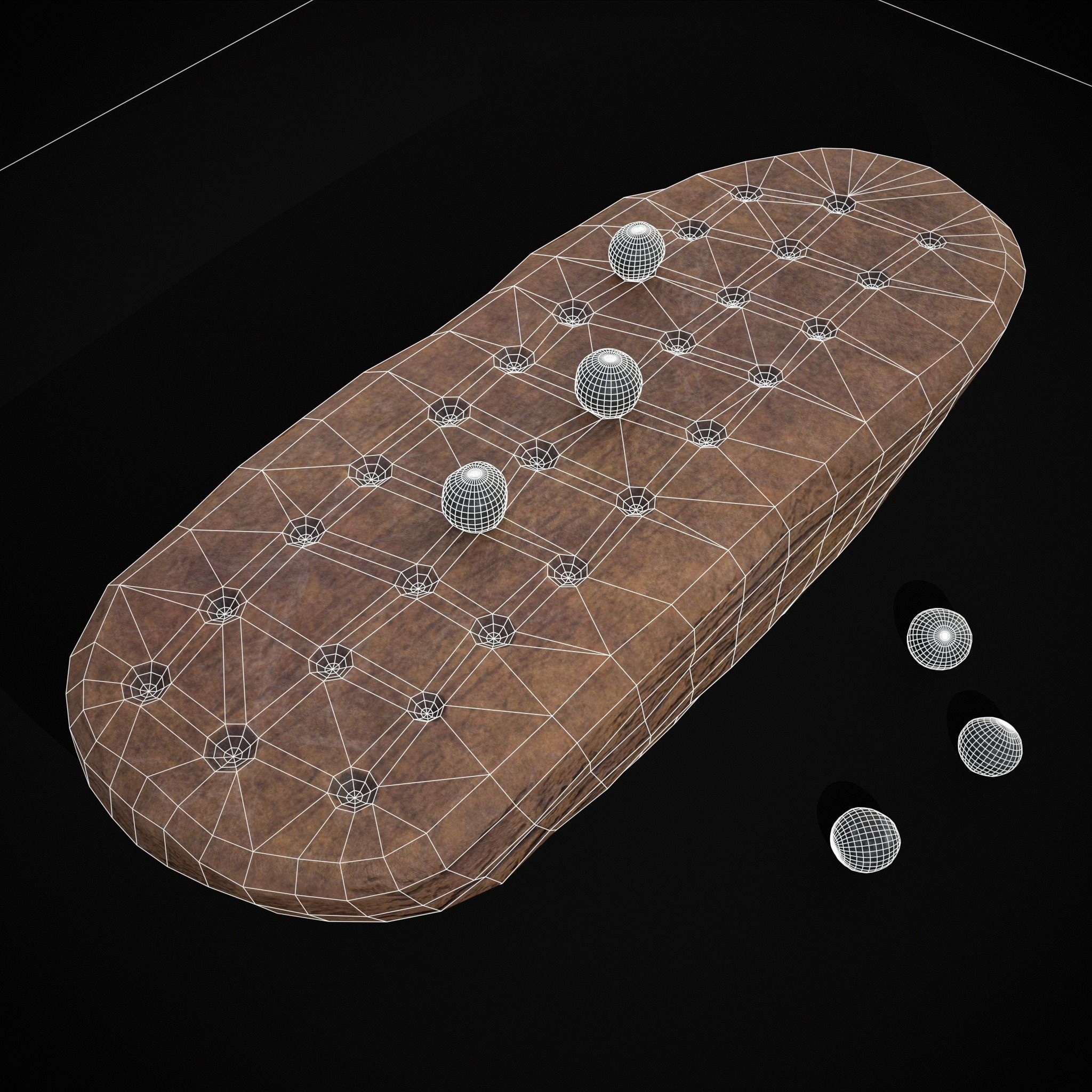 Ancient Stone Game Low-poly 3D model_22