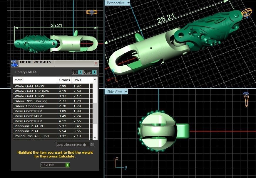 chain bracelet link with leaf and stones 753 3D print model_8