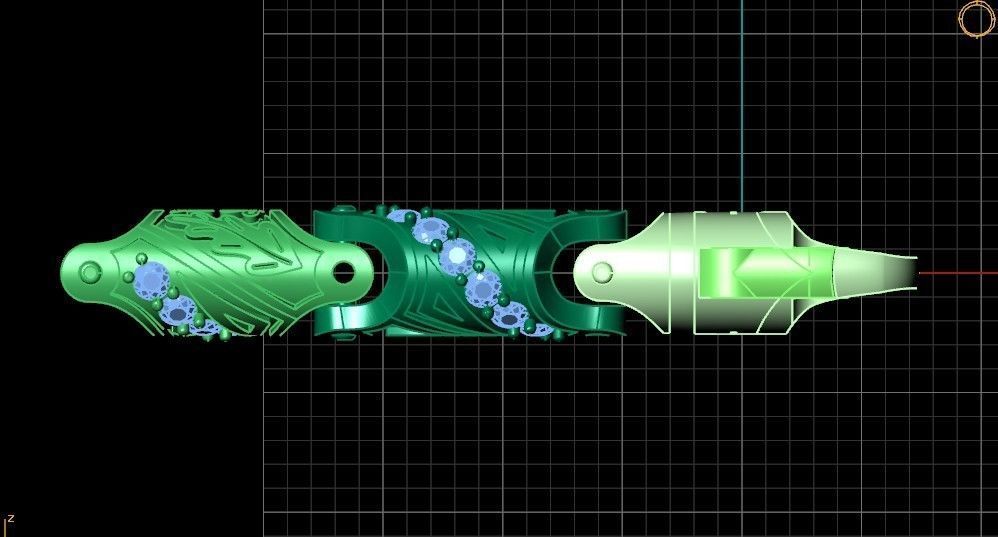 chain bracelet link with leaf and stones 753 3D print model_10