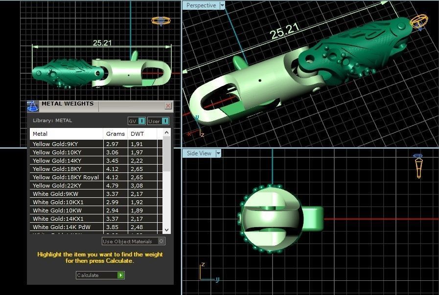 chain bracelet link with leaf and stones 753 3D print model_7