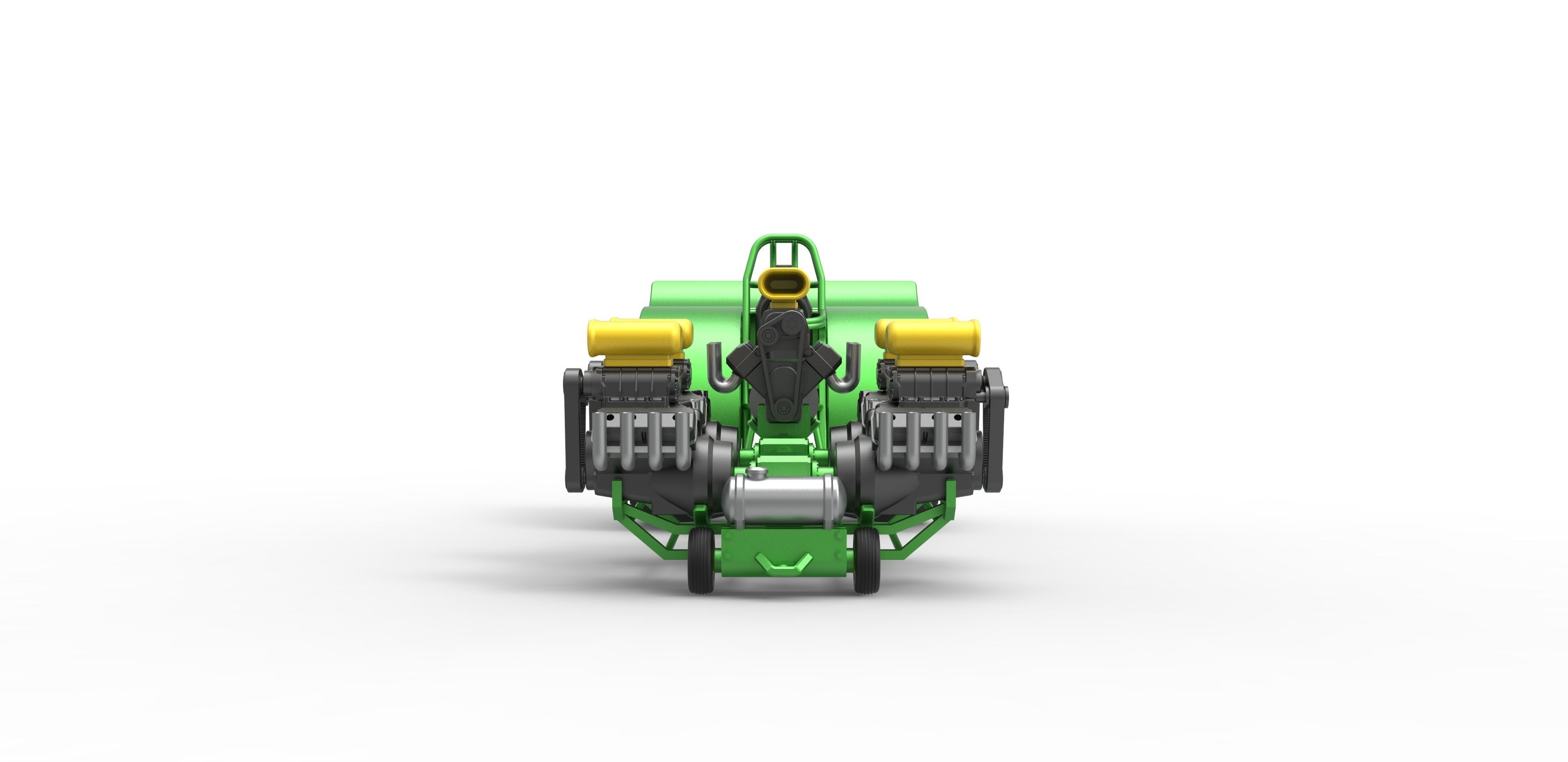 Pulling tractor with 5 engines V8 Version 5 Scale 1 to 25 3D print model_7