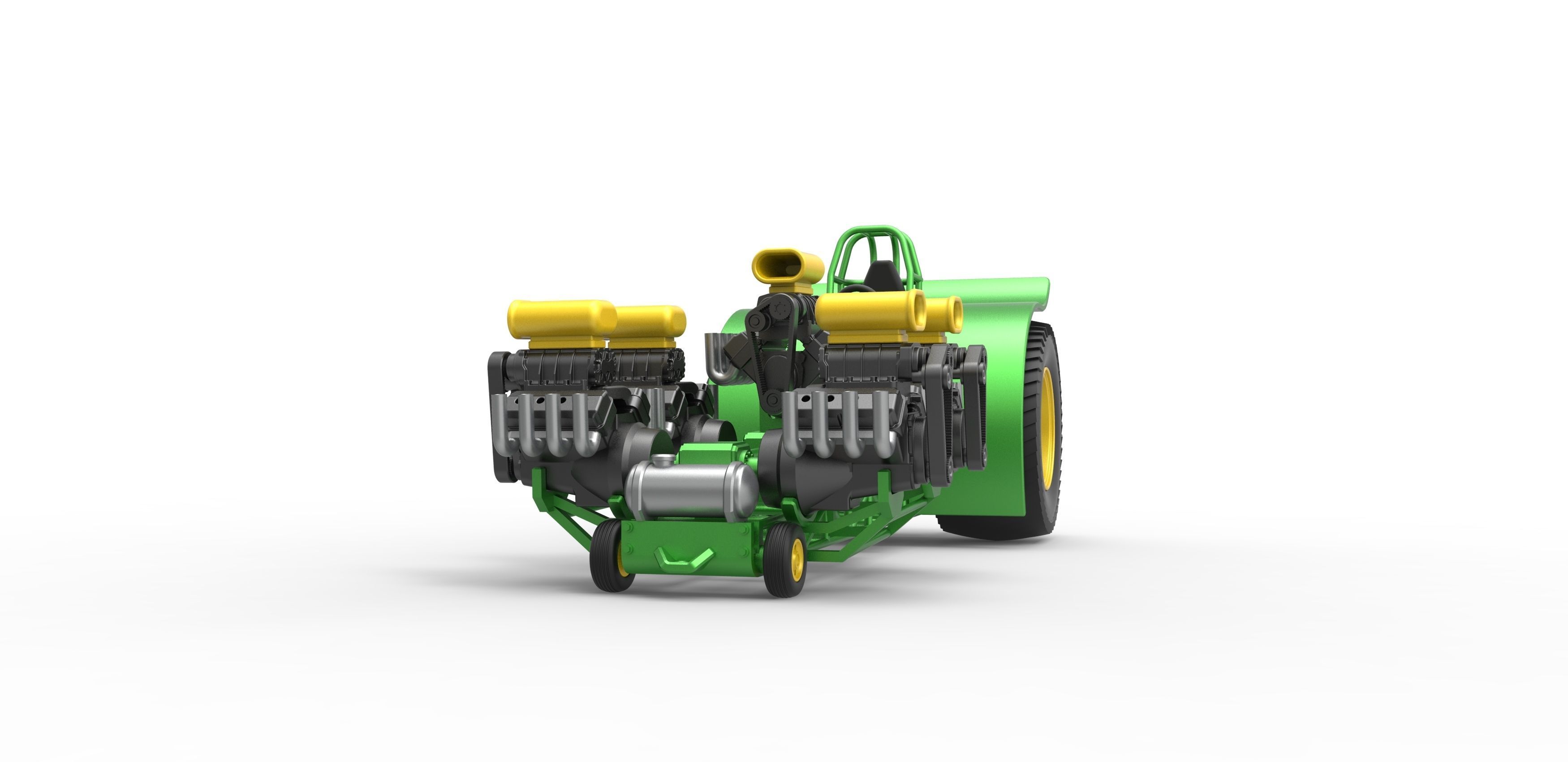 Pulling tractor with 5 engines V8 Version 5 Scale 1 to 25 3D print model_5