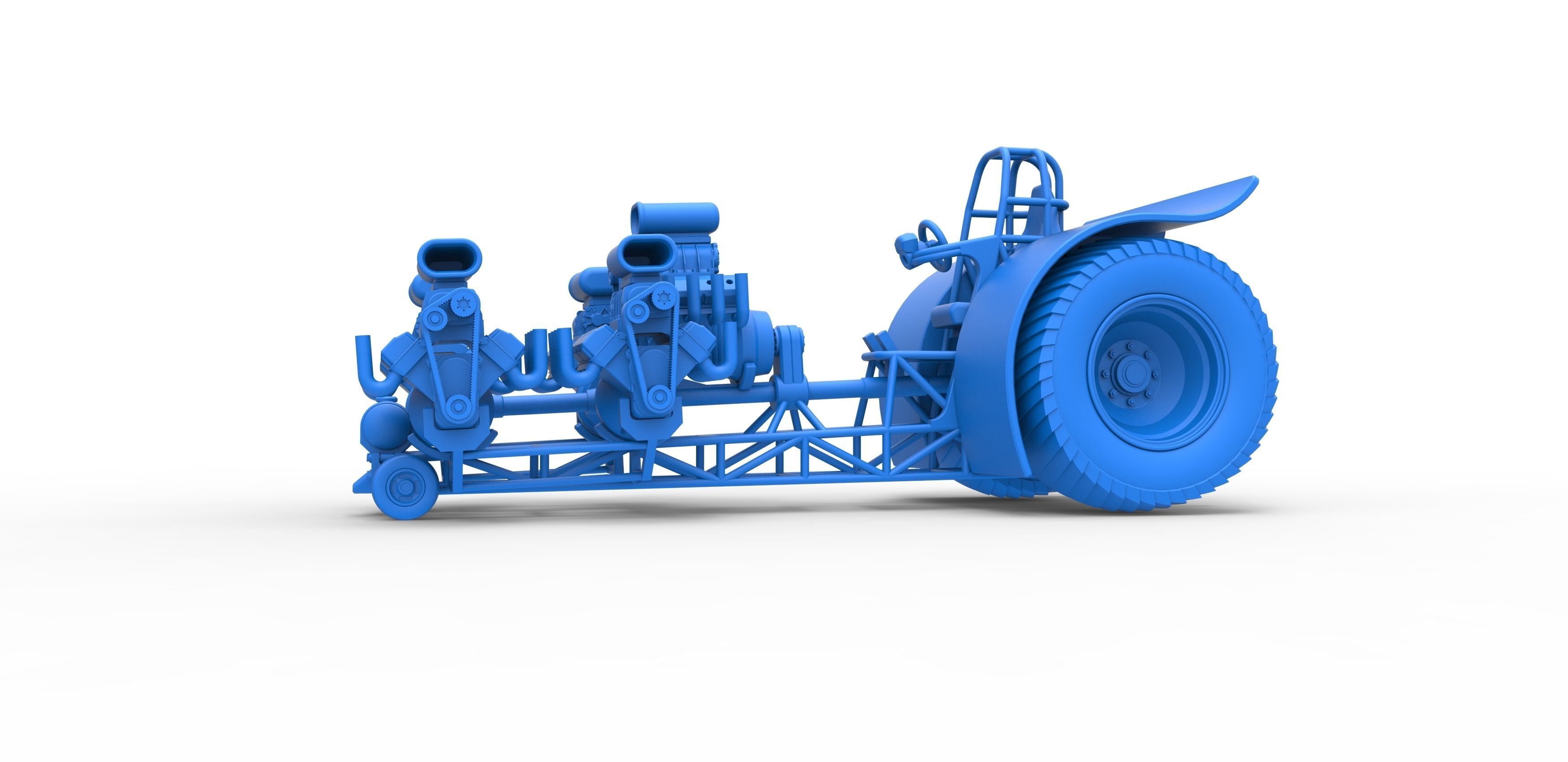 Pulling tractor with 5 engines V8 Version 5 Scale 1 to 25 3D print model_17