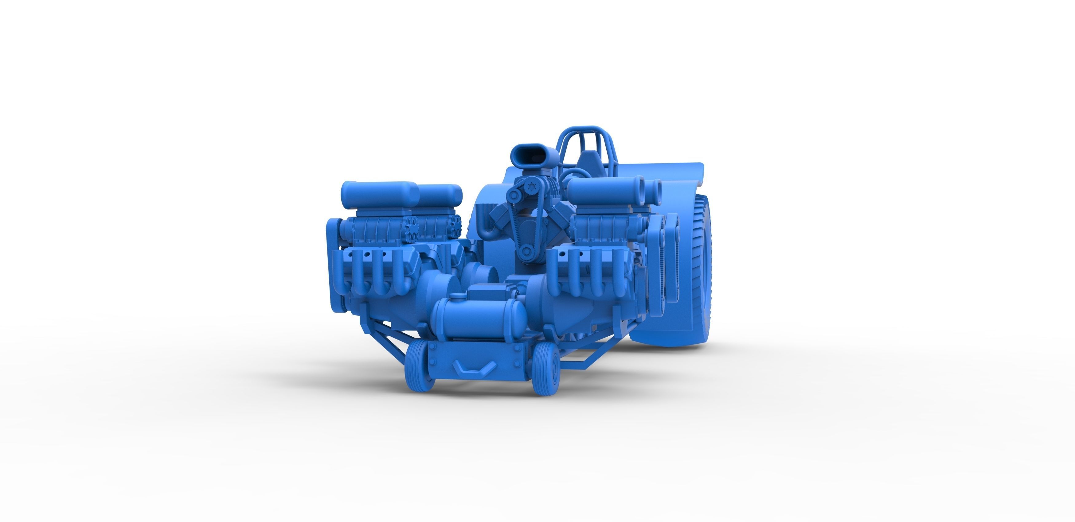 Pulling tractor with 5 engines V8 Version 5 Scale 1 to 25 3D print model_19