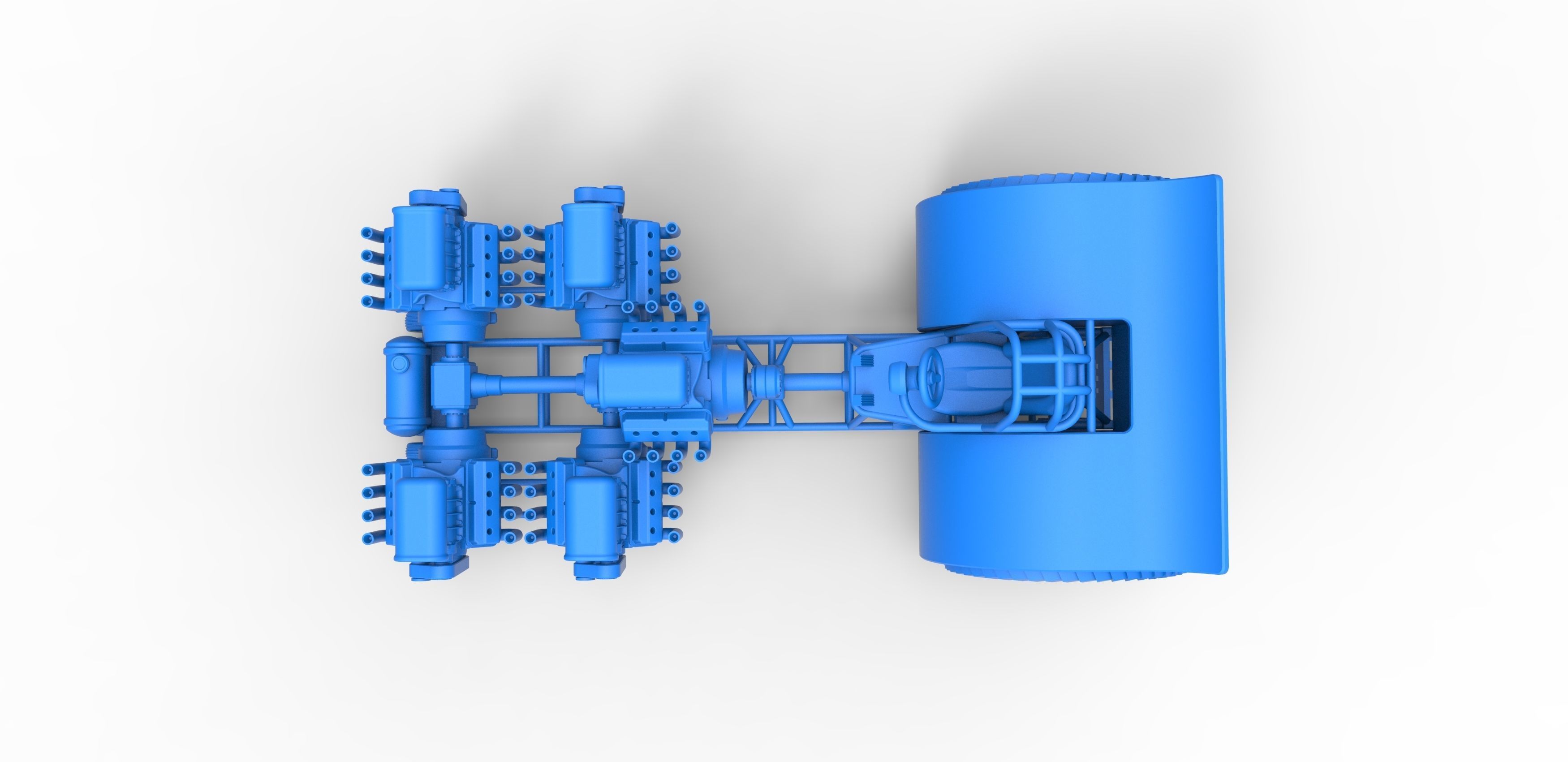Pulling tractor with 5 engines V8 Version 5 Scale 1 to 25 3D print model_24