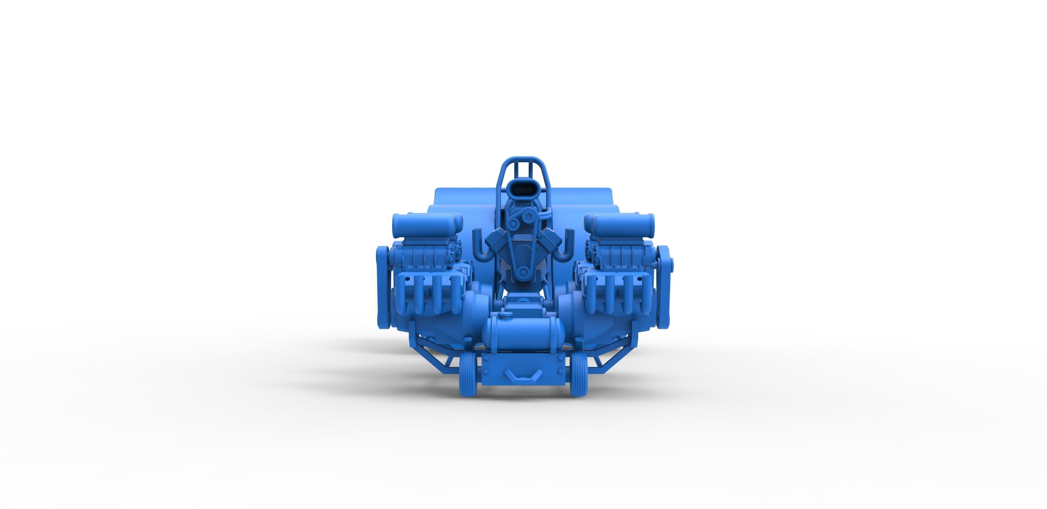 Pulling tractor with 5 engines V8 Version 5 Scale 1 to 25 3D print model_21