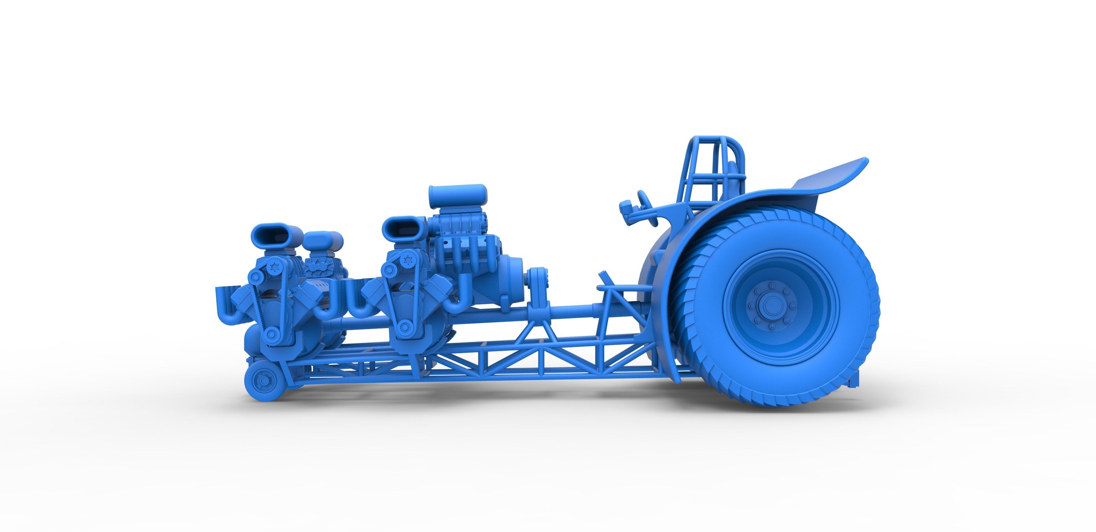 Pulling tractor with 5 engines V8 Version 5 Scale 1 to 25 3D print model_22