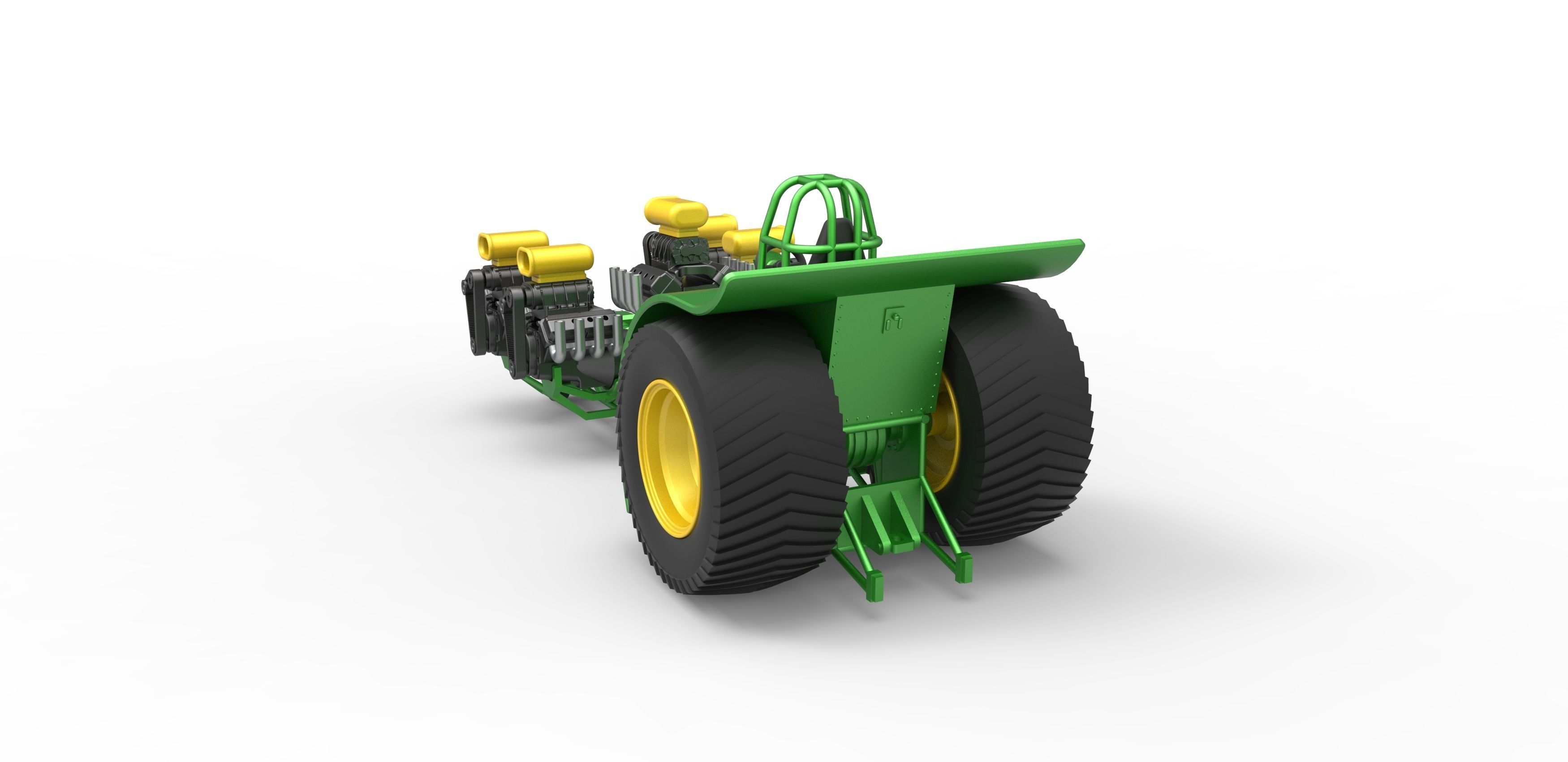 Pulling tractor with 5 engines V8 Version 5 Scale 1 to 25 3D print model_12