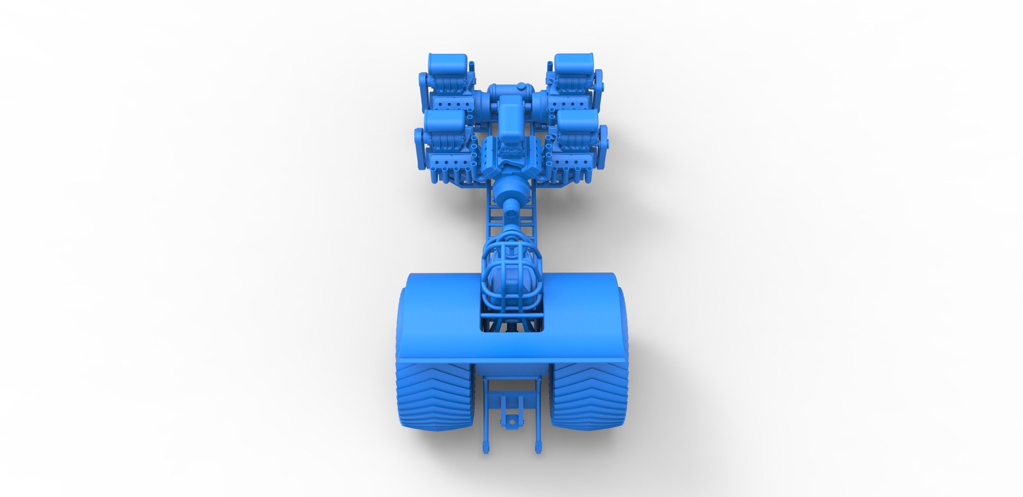 Pulling tractor with 5 engines V8 Version 5 Scale 1 to 25 3D print model_27