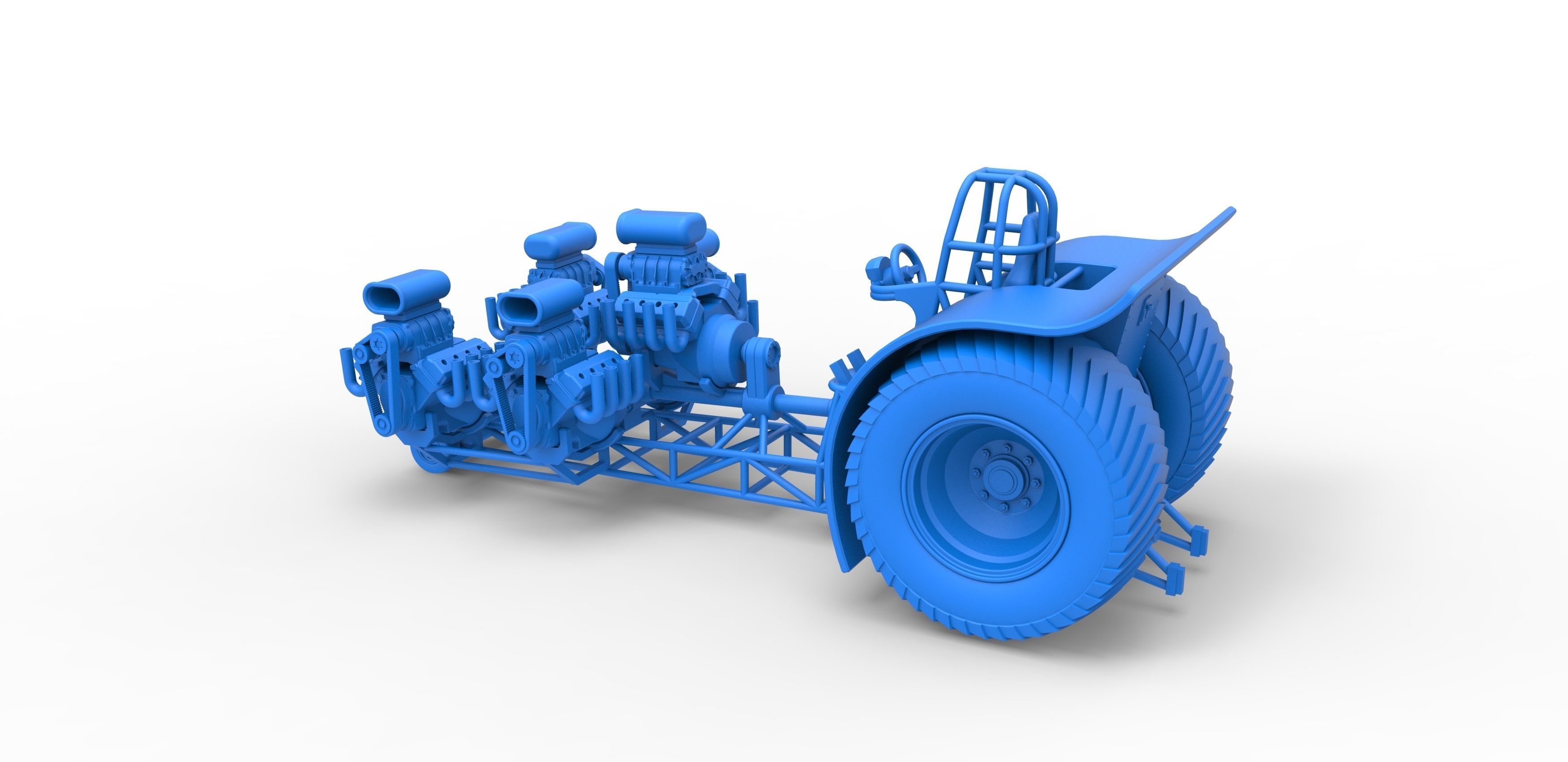 Pulling tractor with 5 engines V8 Version 5 Scale 1 to 25 3D print model_25