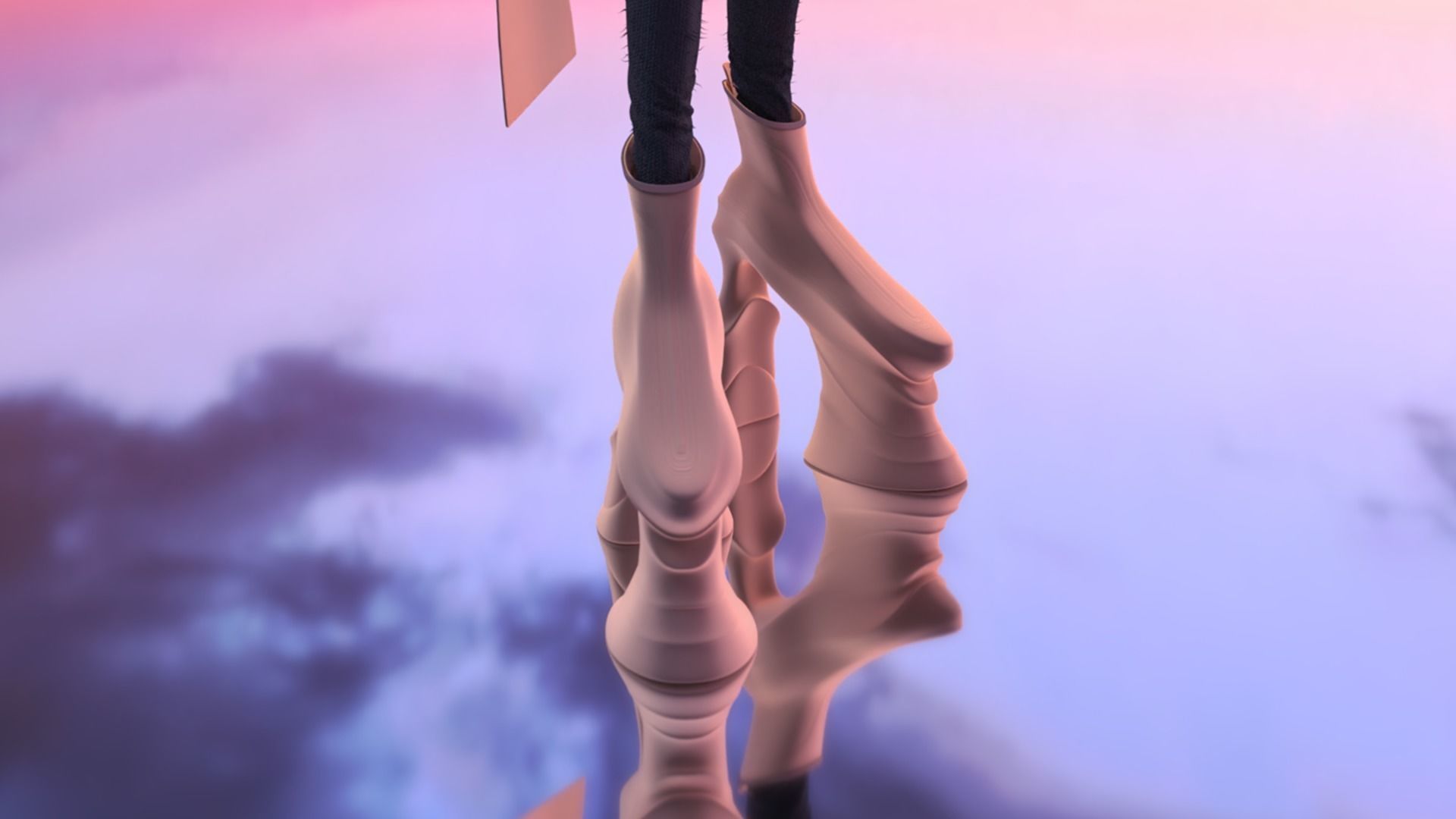 Platform high heels Low-poly 3D model_2
