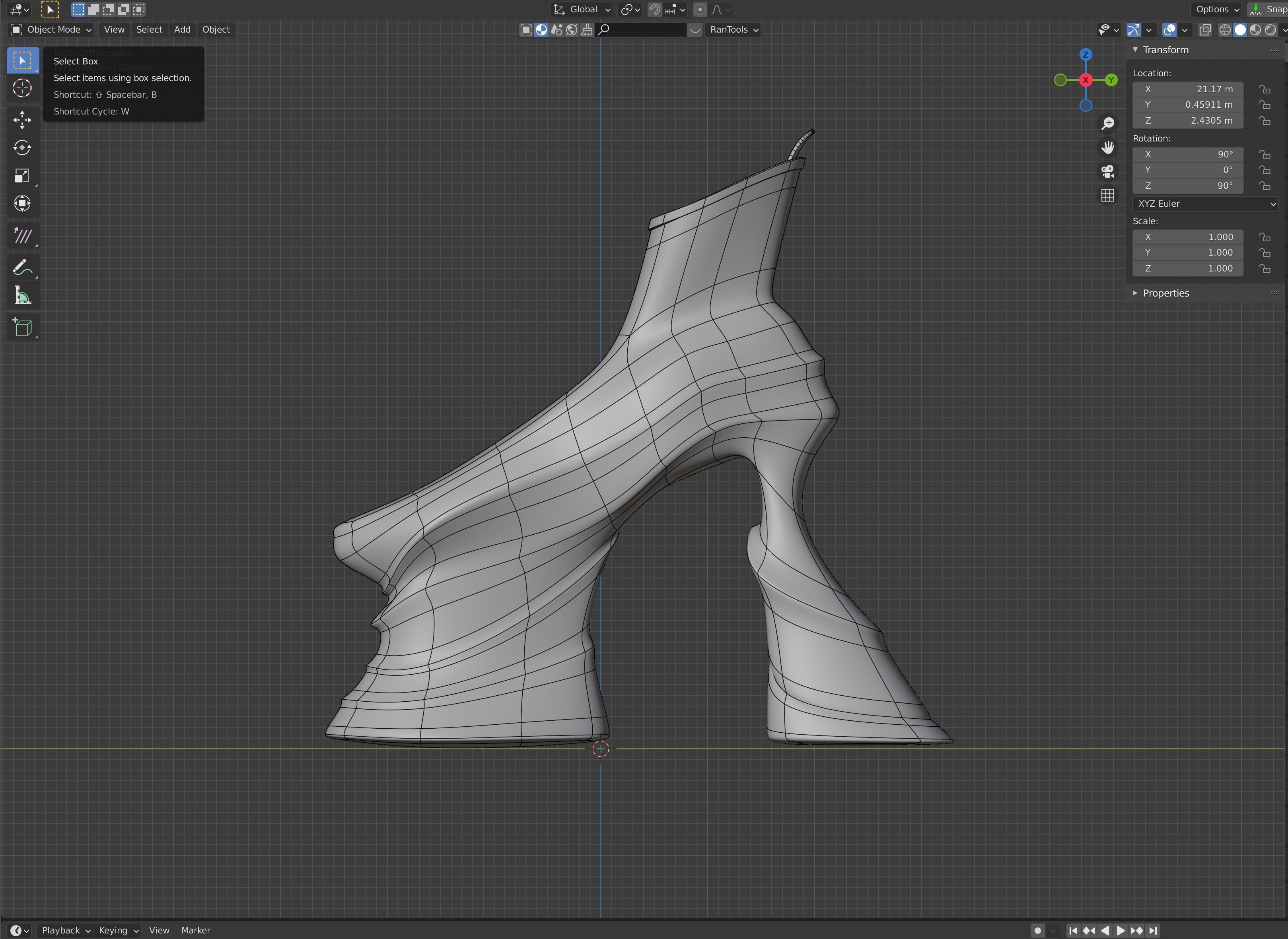 Platform high heels Low-poly 3D model_3