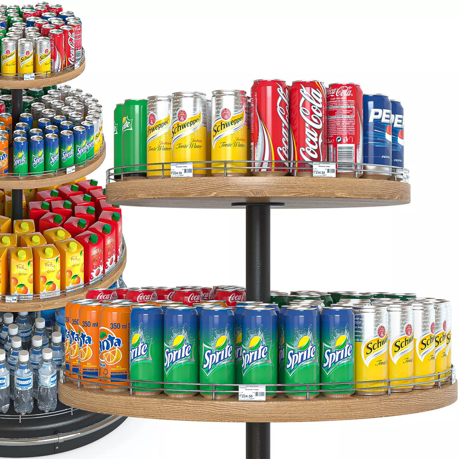 Rack with drinks 3D model_0