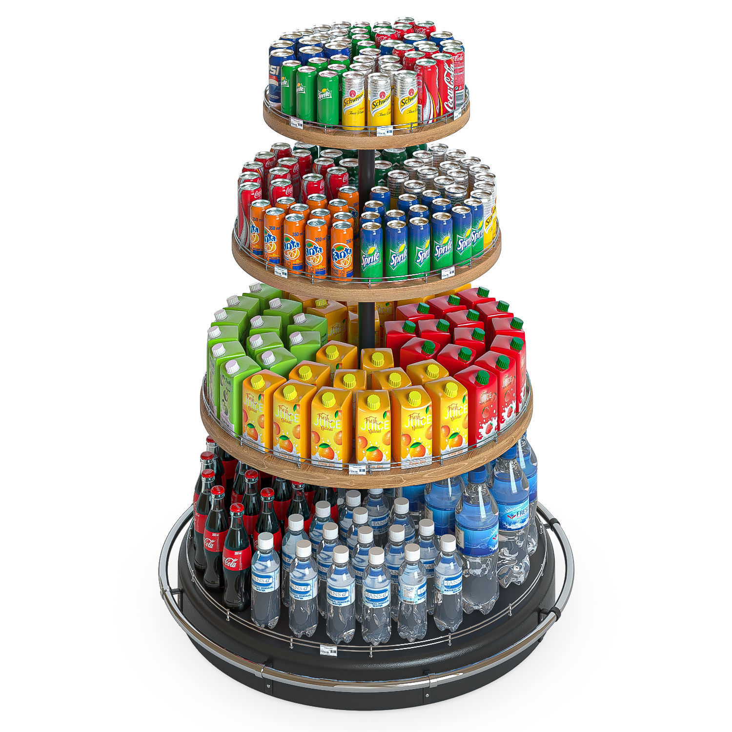 Rack with drinks 3D model_1