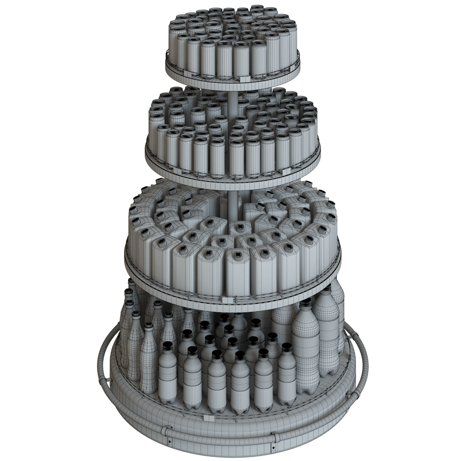 Rack with drinks 3D model_7