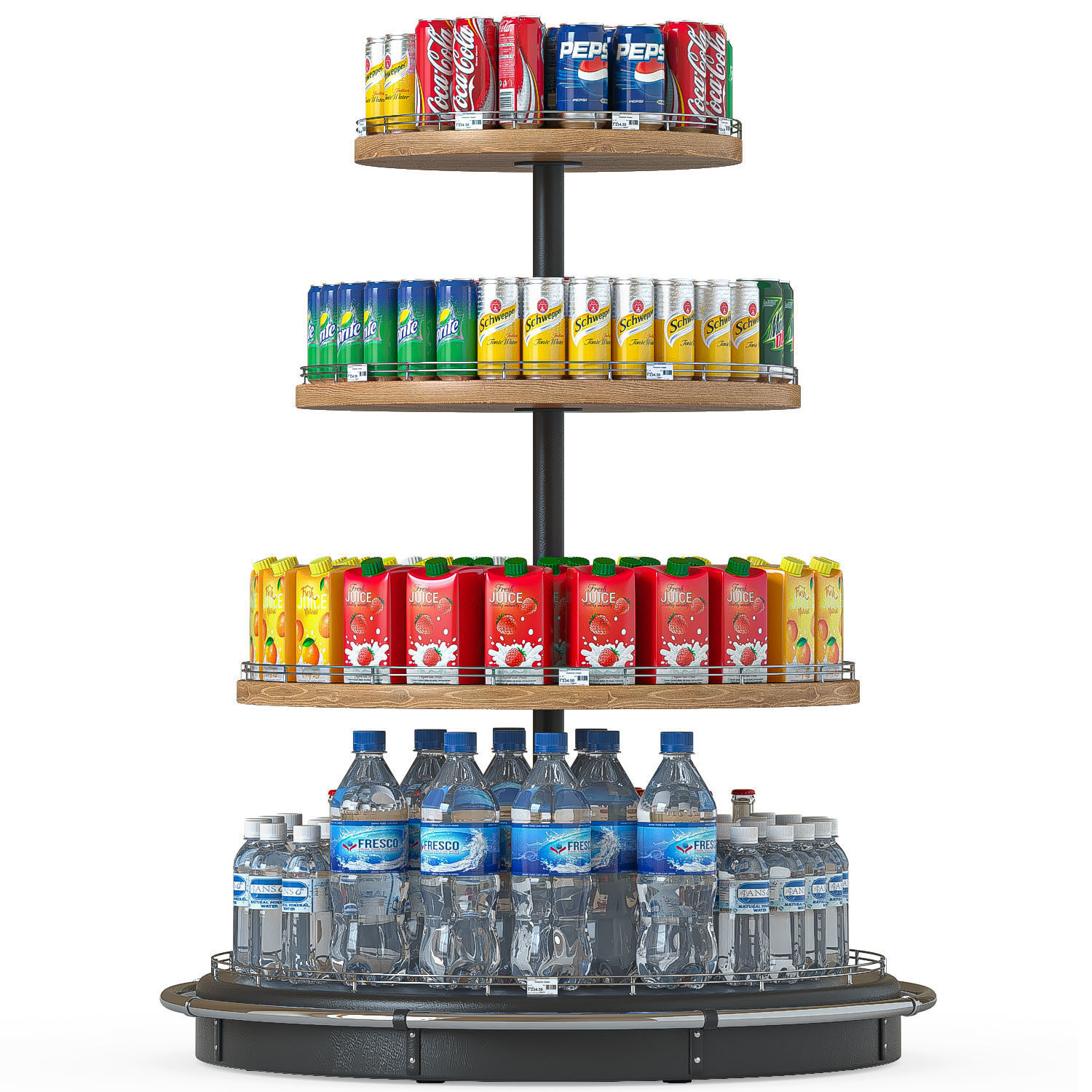 Rack with drinks 3D model_2