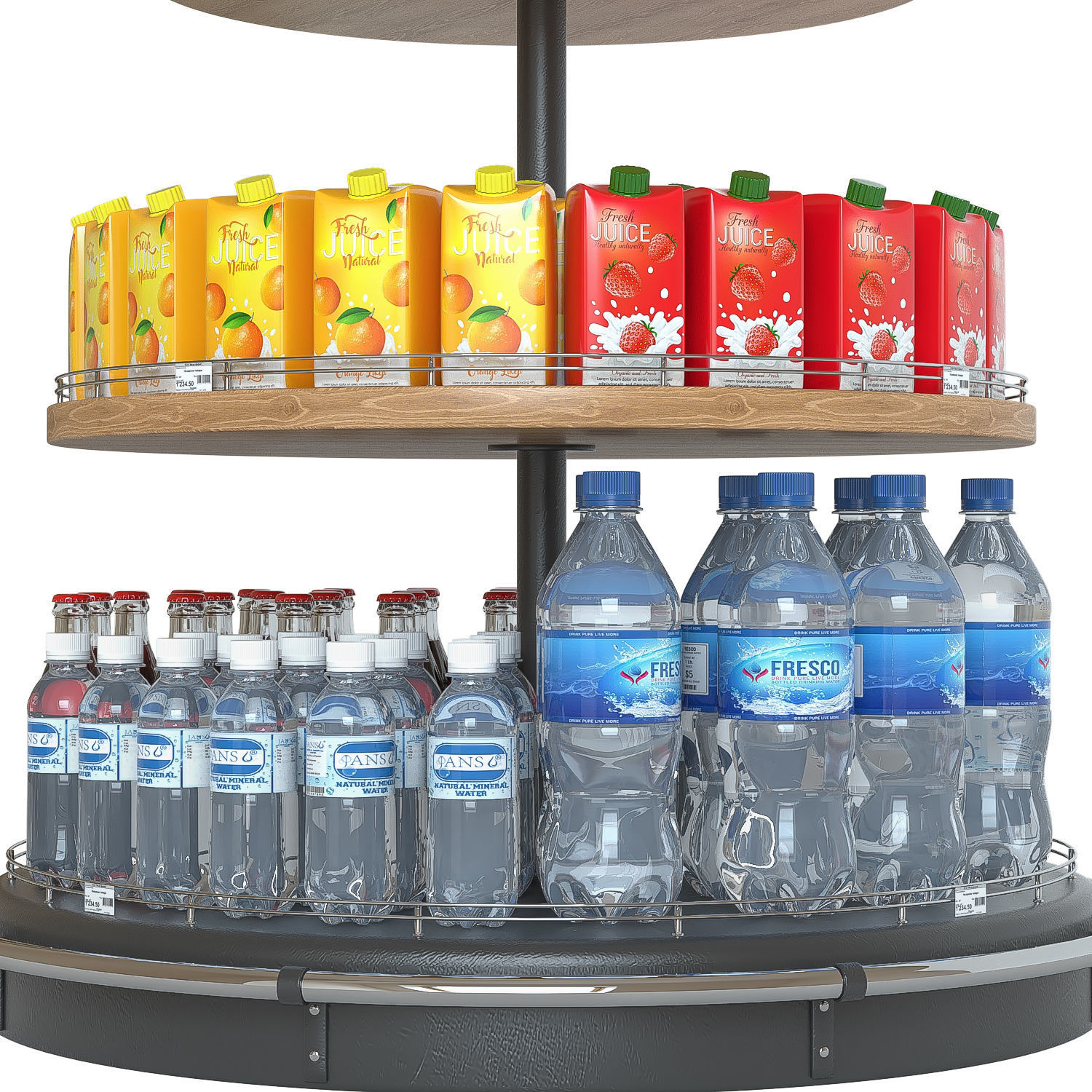 Rack with drinks 3D model_4