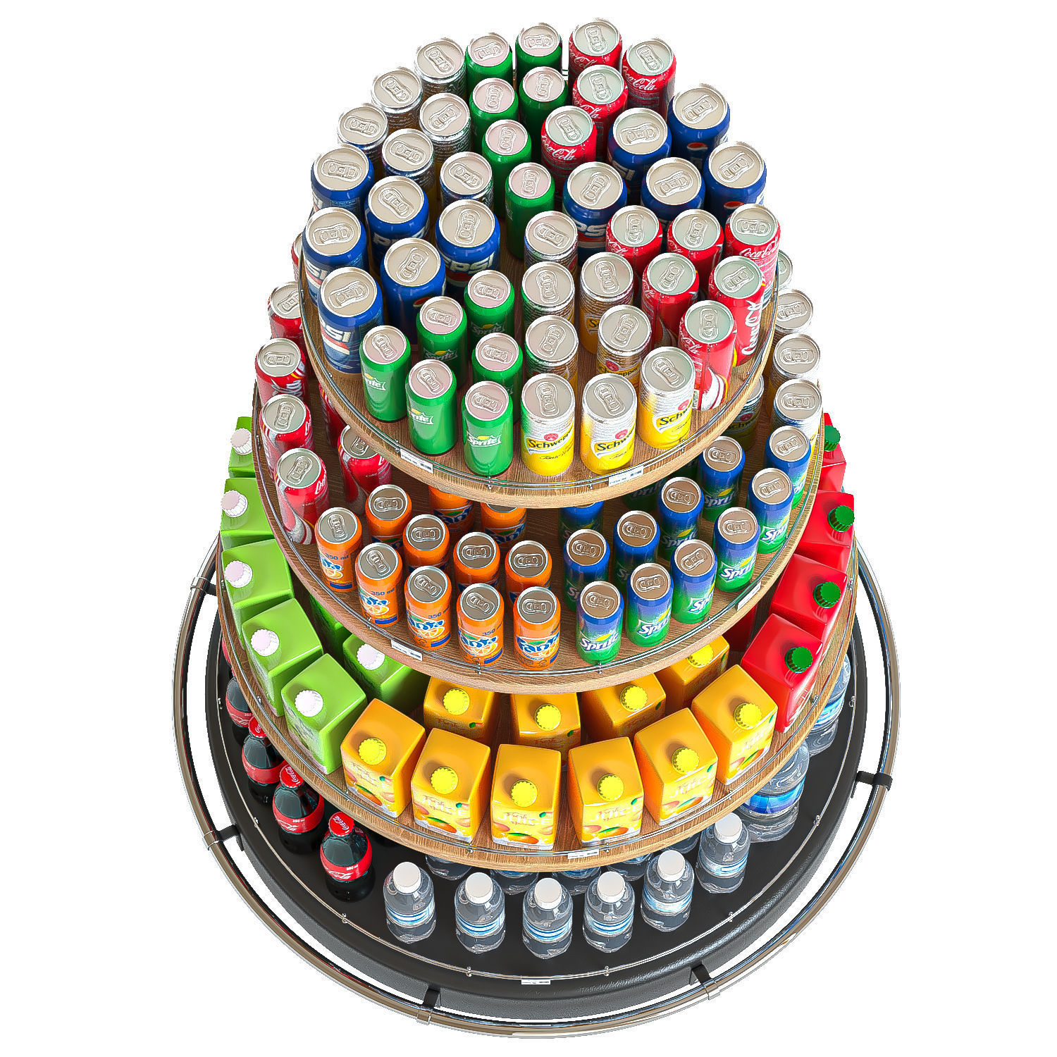 Rack with drinks 3D model_3