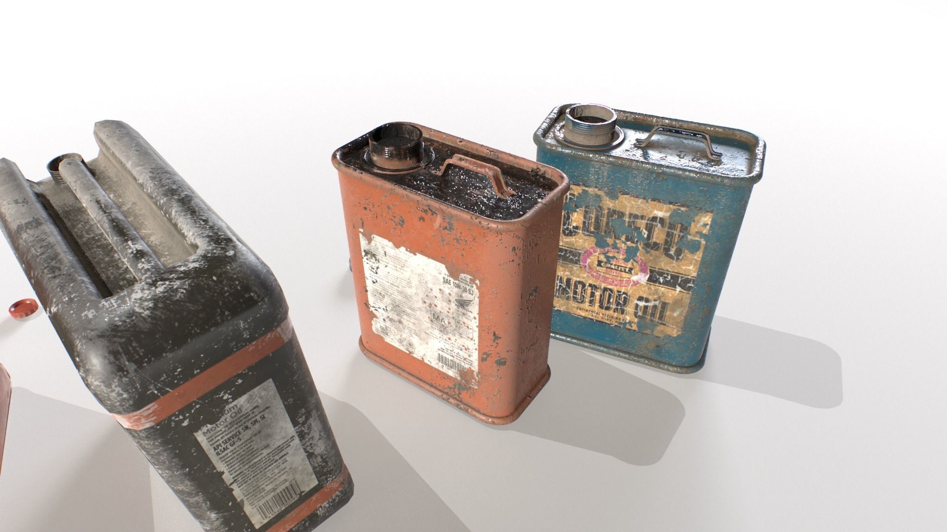 Oil and water cans Junk Low-poly 3D model_6