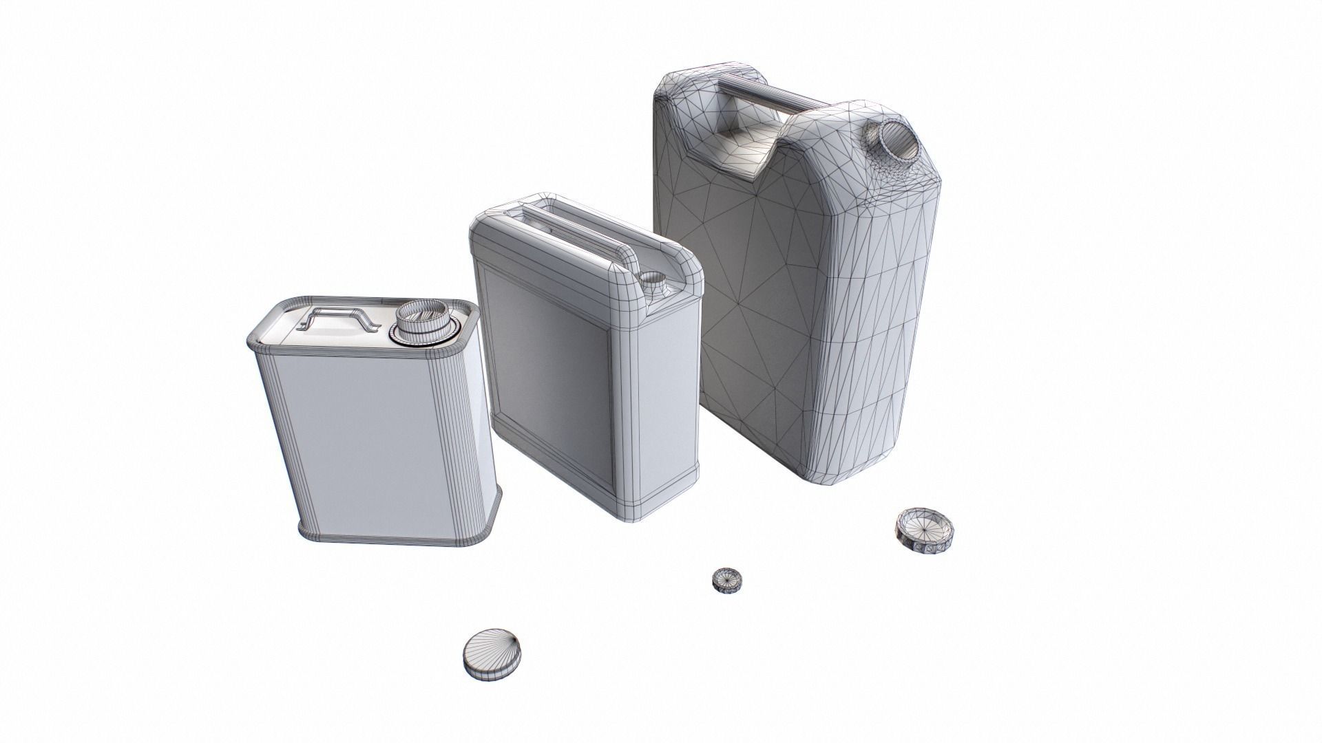 Oil and water cans Junk Low-poly 3D model_7