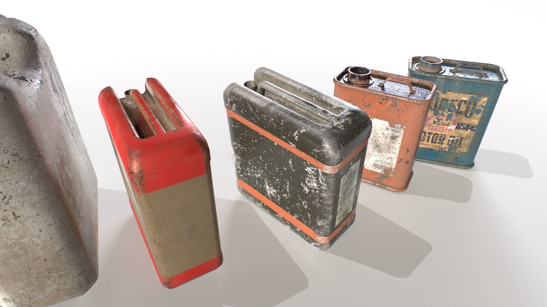 Oil and water cans Junk Low-poly 3D model_5