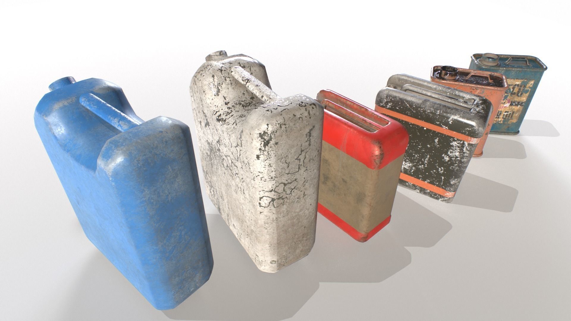 Oil and water cans Junk Low-poly 3D model_4