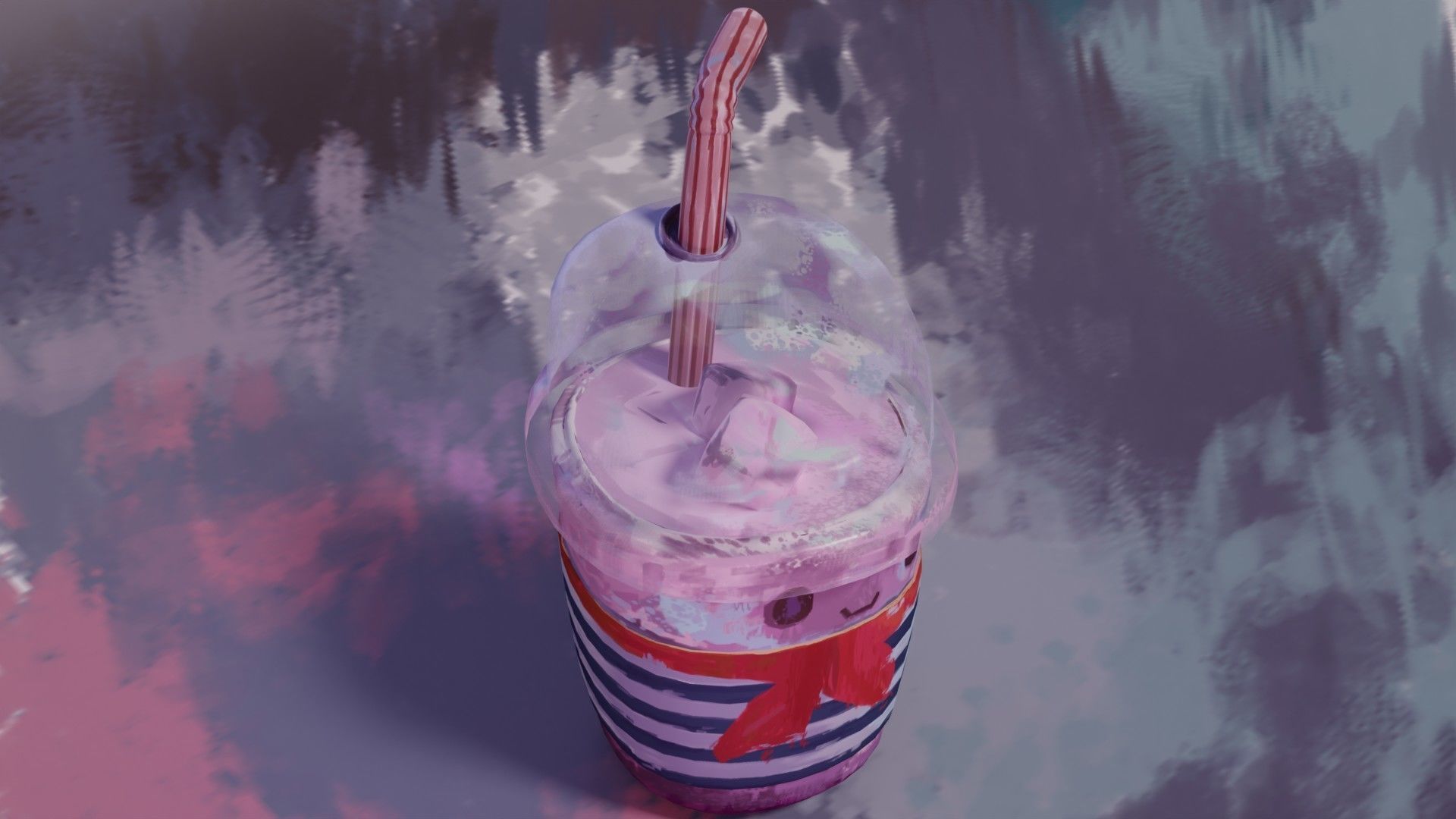 Stylized Gameready Milkshake Low-poly 3D model_3