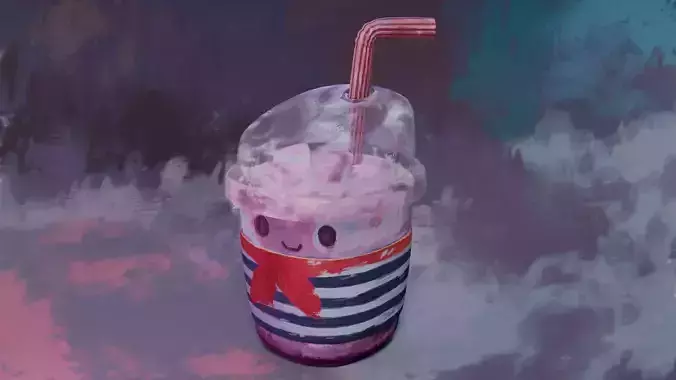 Stylized Gameready Milkshake Low-poly 3D model