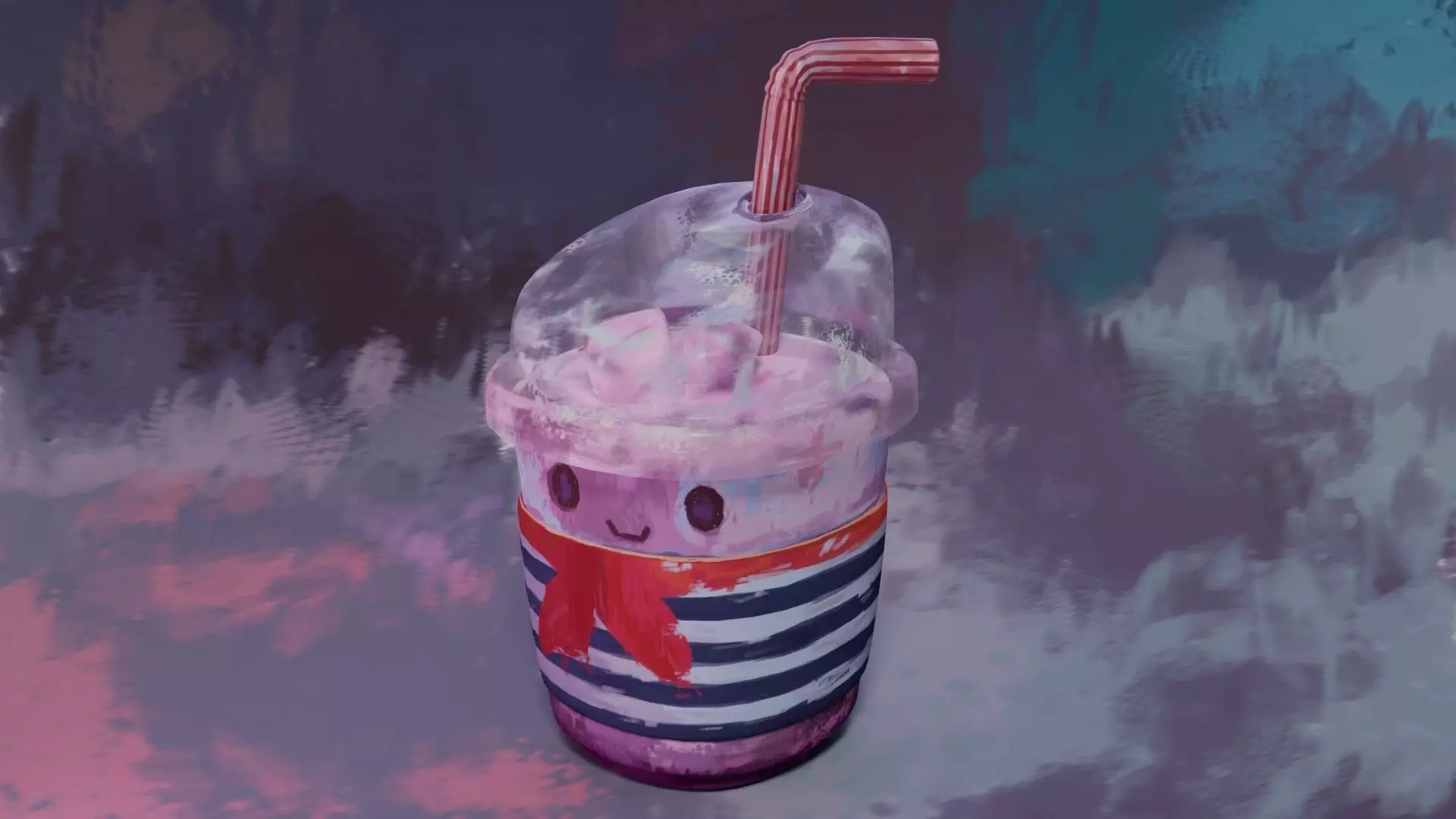 Stylized Gameready Milkshake Low-poly 3D model_0