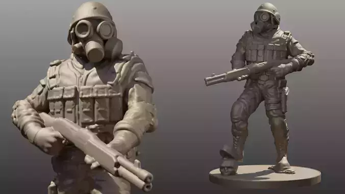 Zombie slayer Miniature Figure  3d print 