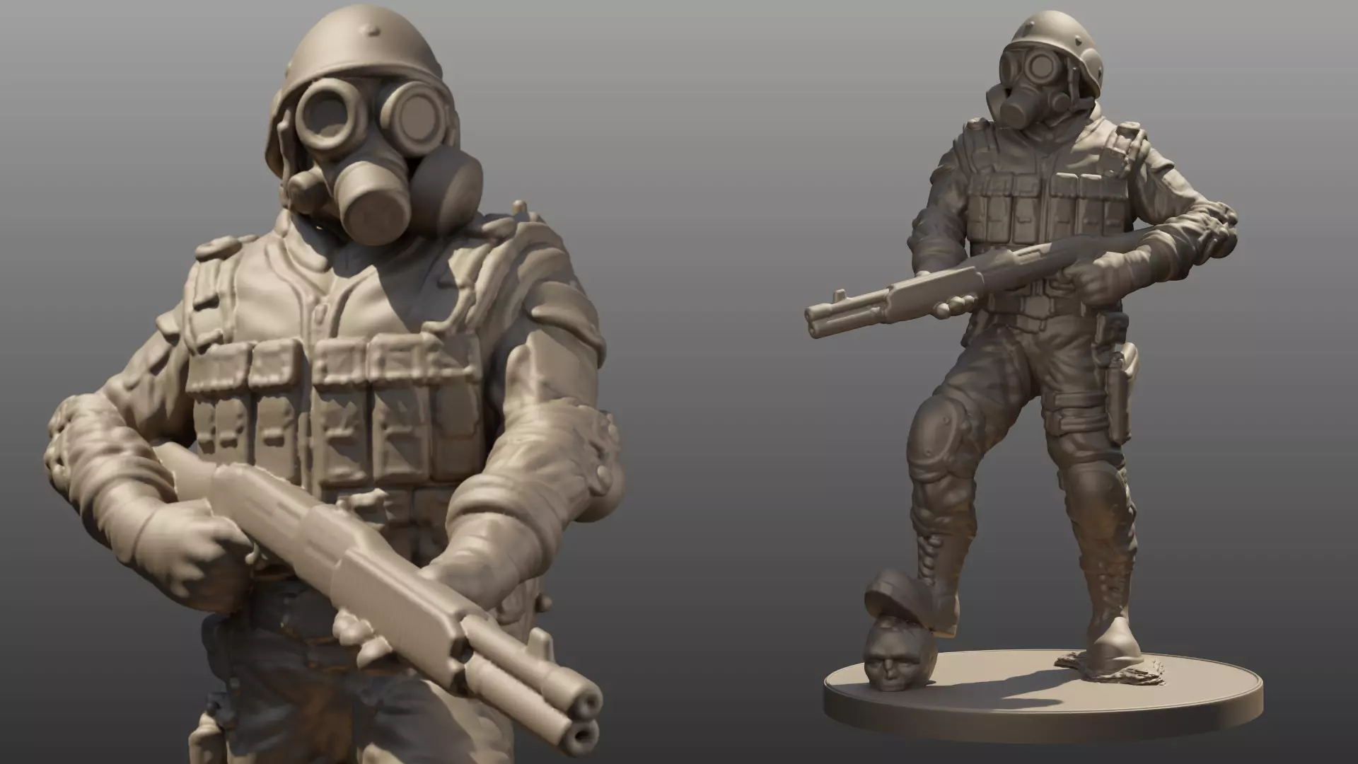 Zombie slayer Miniature Figure 3d print 3D print model
