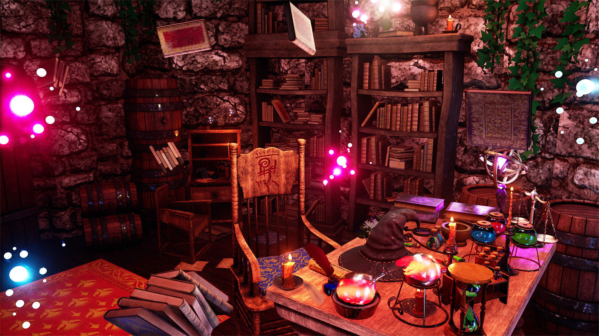 Wizard Room  89 Assets Low-poly 3D model_5