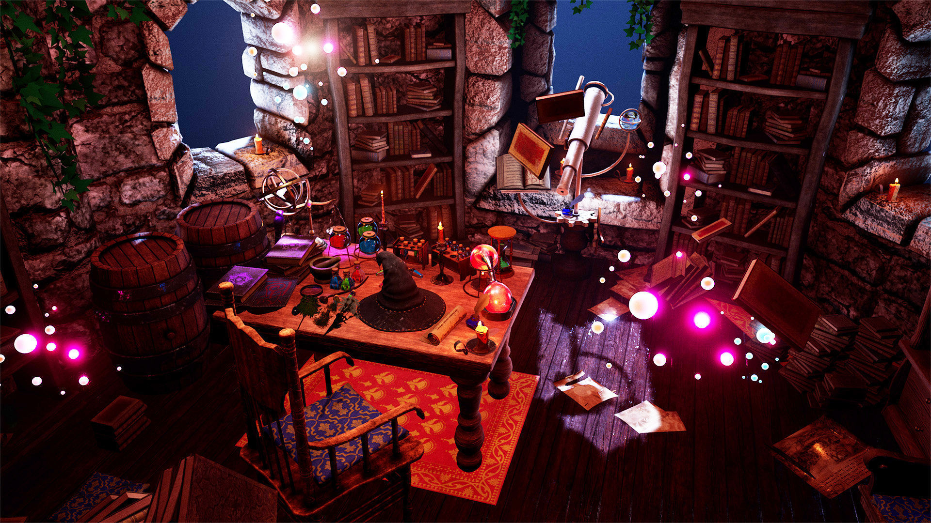 Wizard Room  89 Assets Low-poly 3D model_6