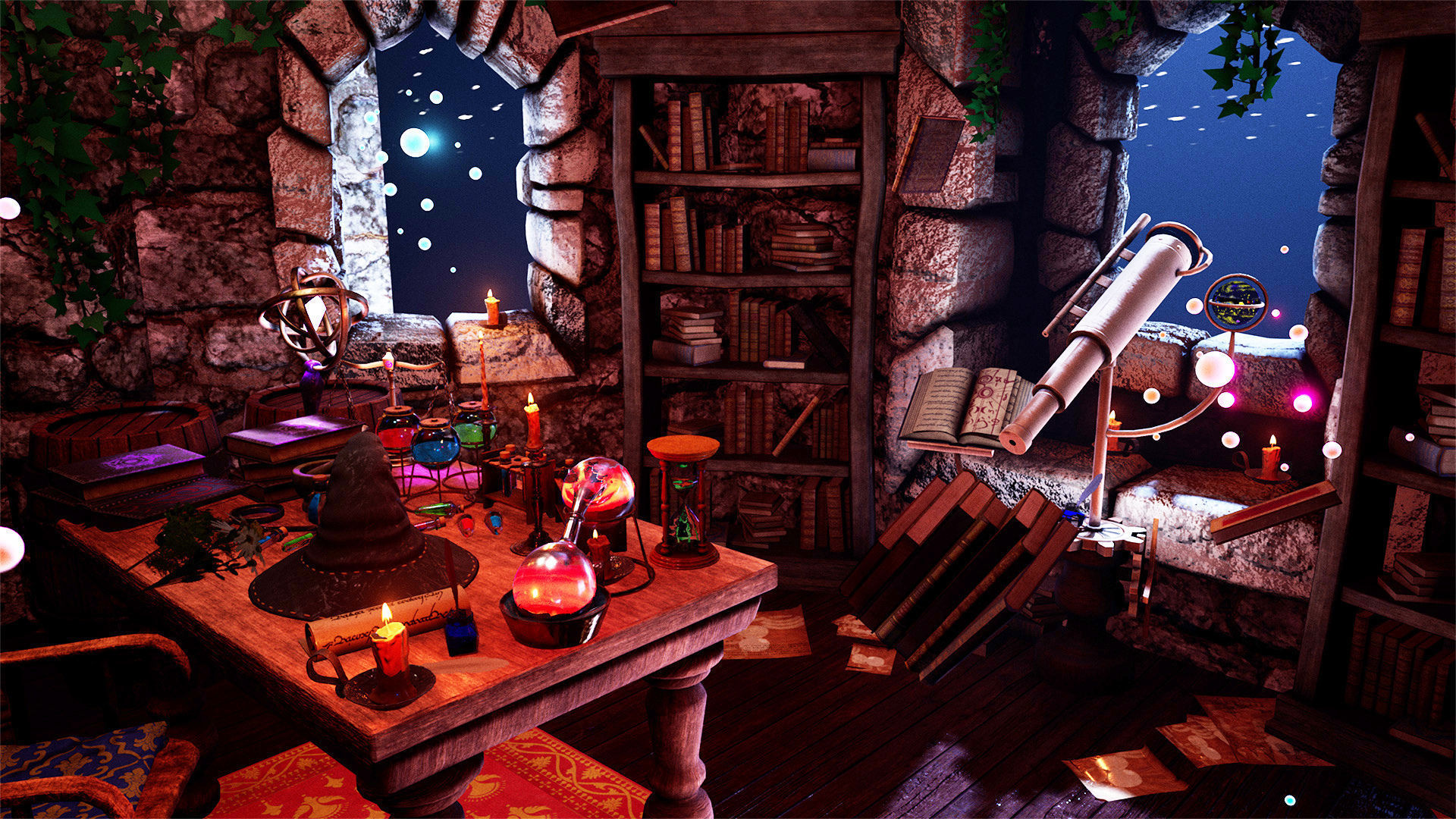 Wizard Room  89 Assets Low-poly 3D model_10