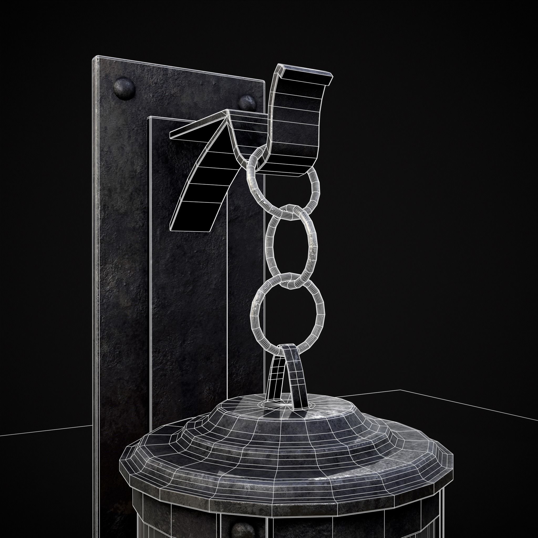 Wall Mounted Round Hanging Candle House Low-poly 3D model_16