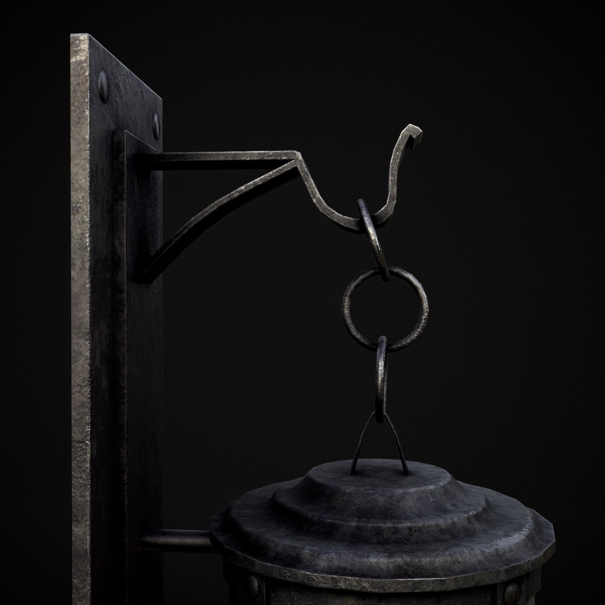 Wall Mounted Round Hanging Candle House Low-poly 3D model_17