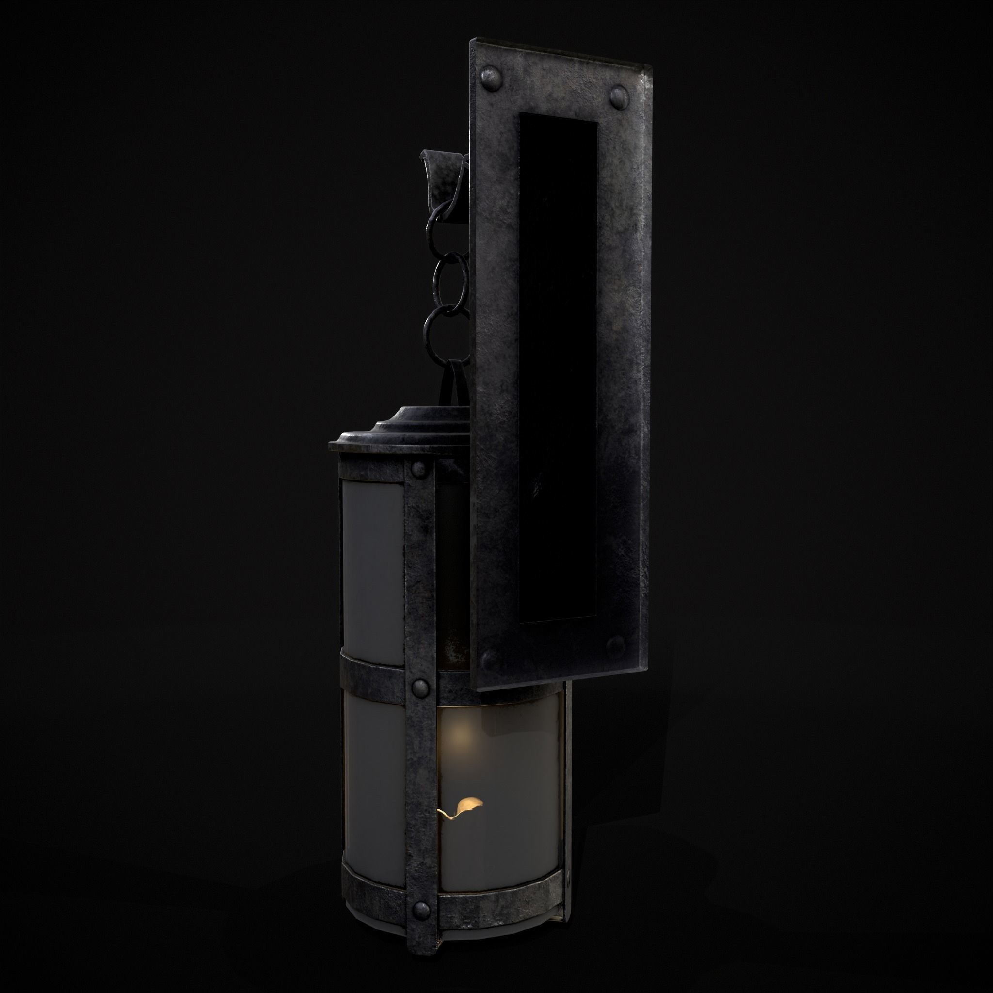 Wall Mounted Round Hanging Candle House Low-poly 3D model_9