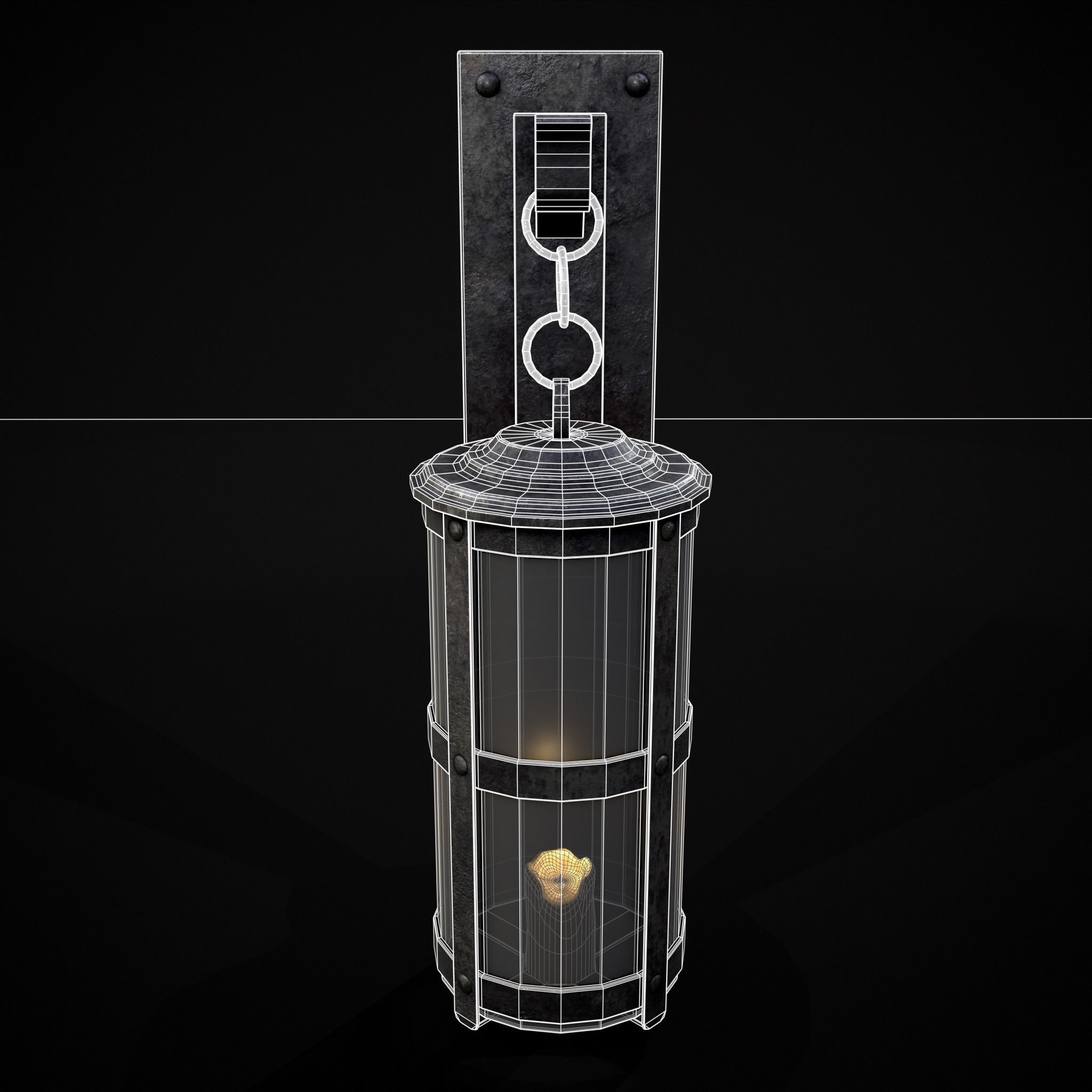 Wall Mounted Round Hanging Candle House Low-poly 3D model_28