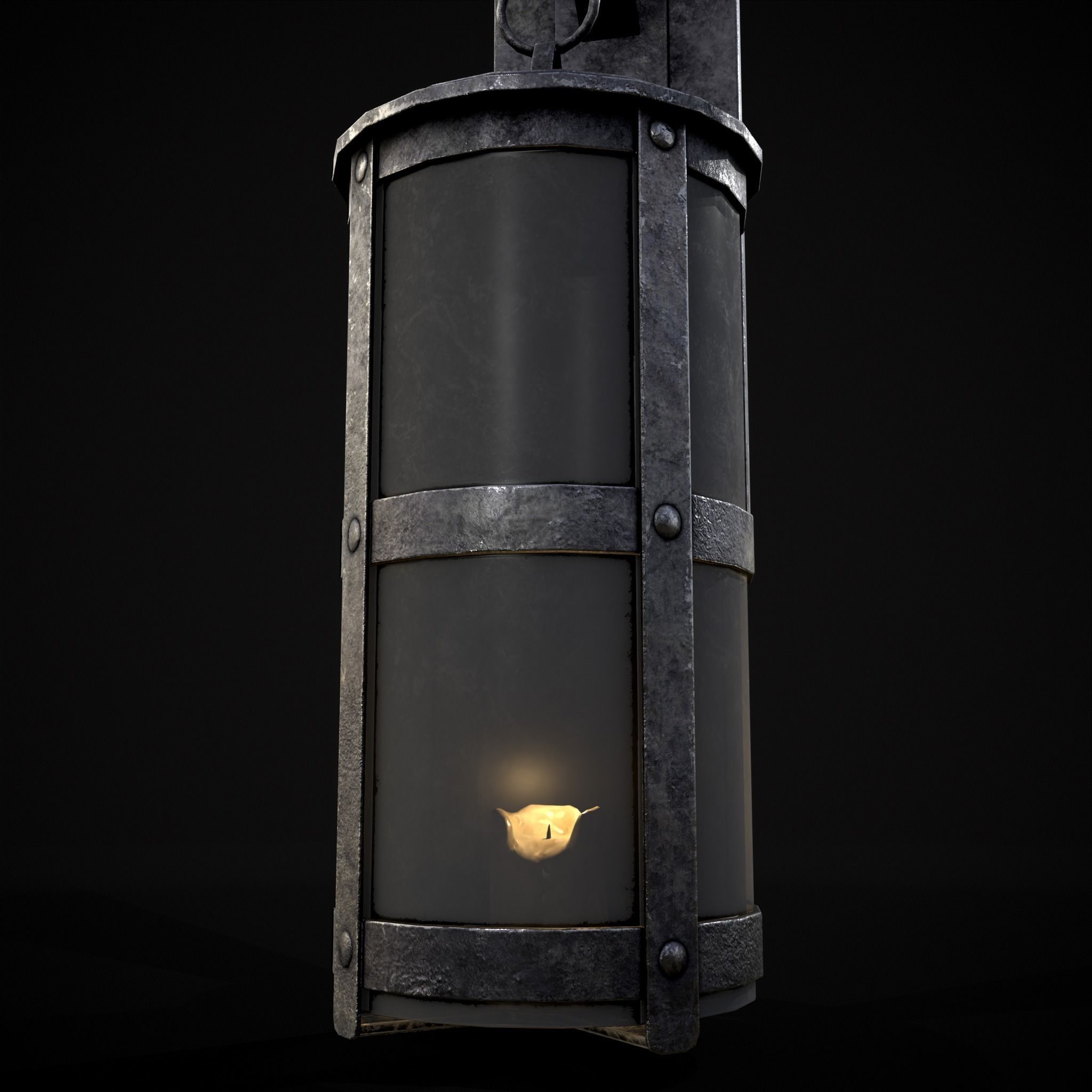 Wall Mounted Round Hanging Candle House Low-poly 3D model_19