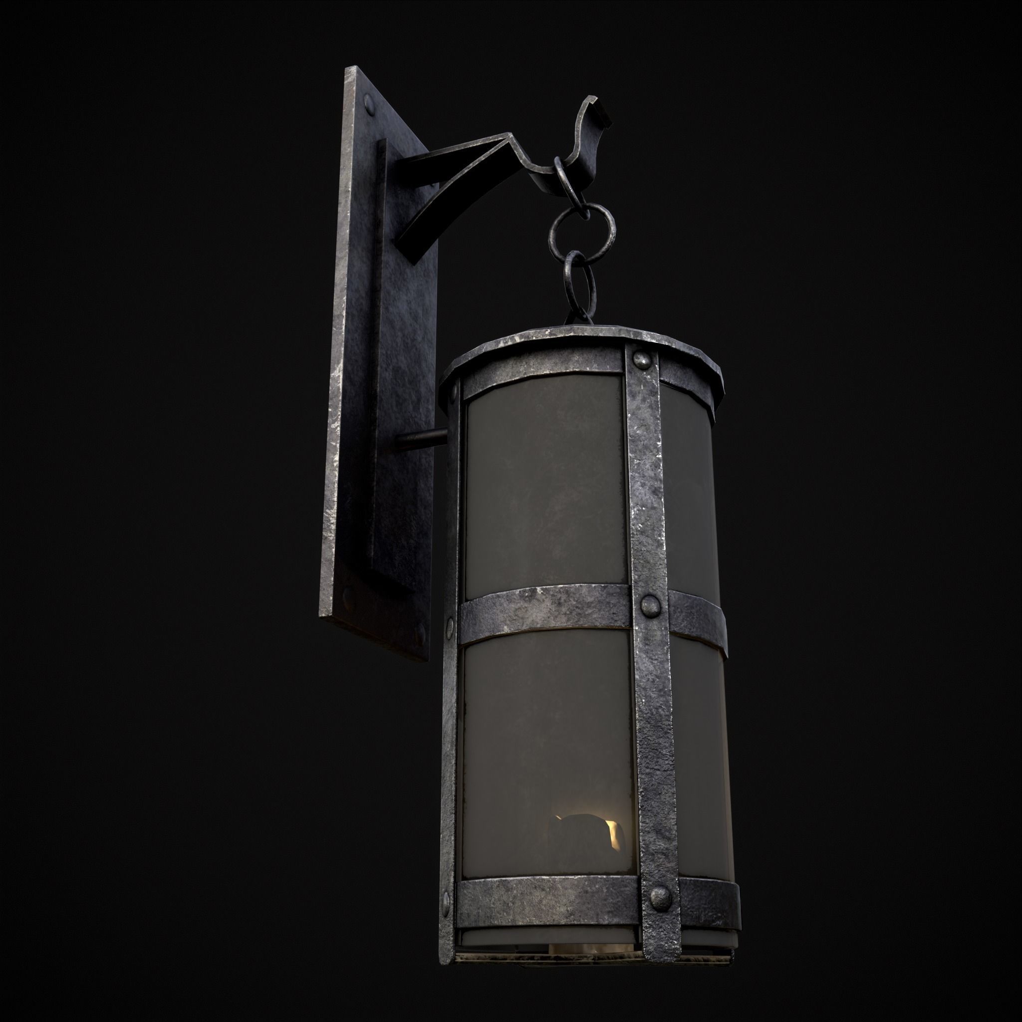 Wall Mounted Round Hanging Candle House Low-poly 3D model_23