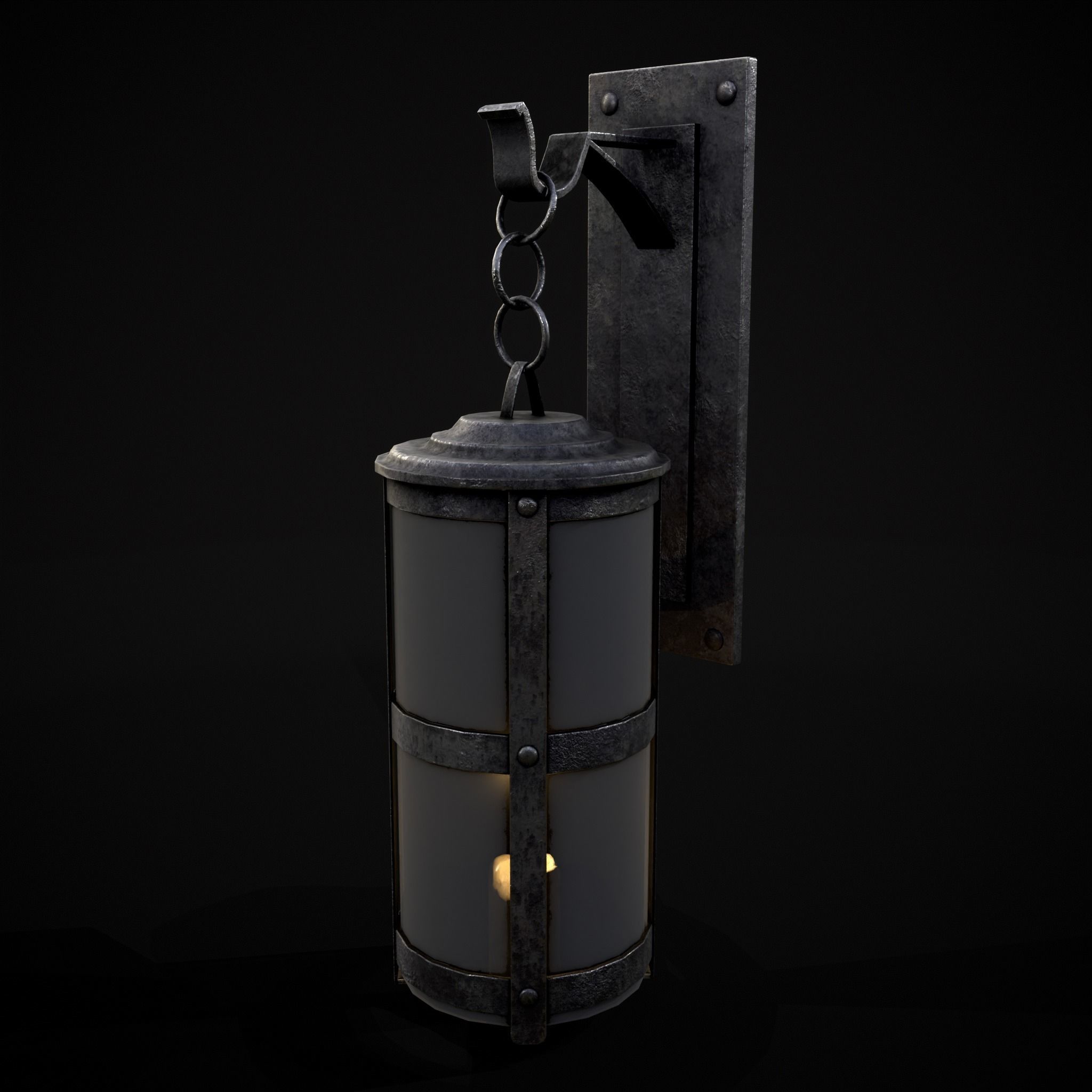 Wall Mounted Round Hanging Candle House Low-poly 3D model_21